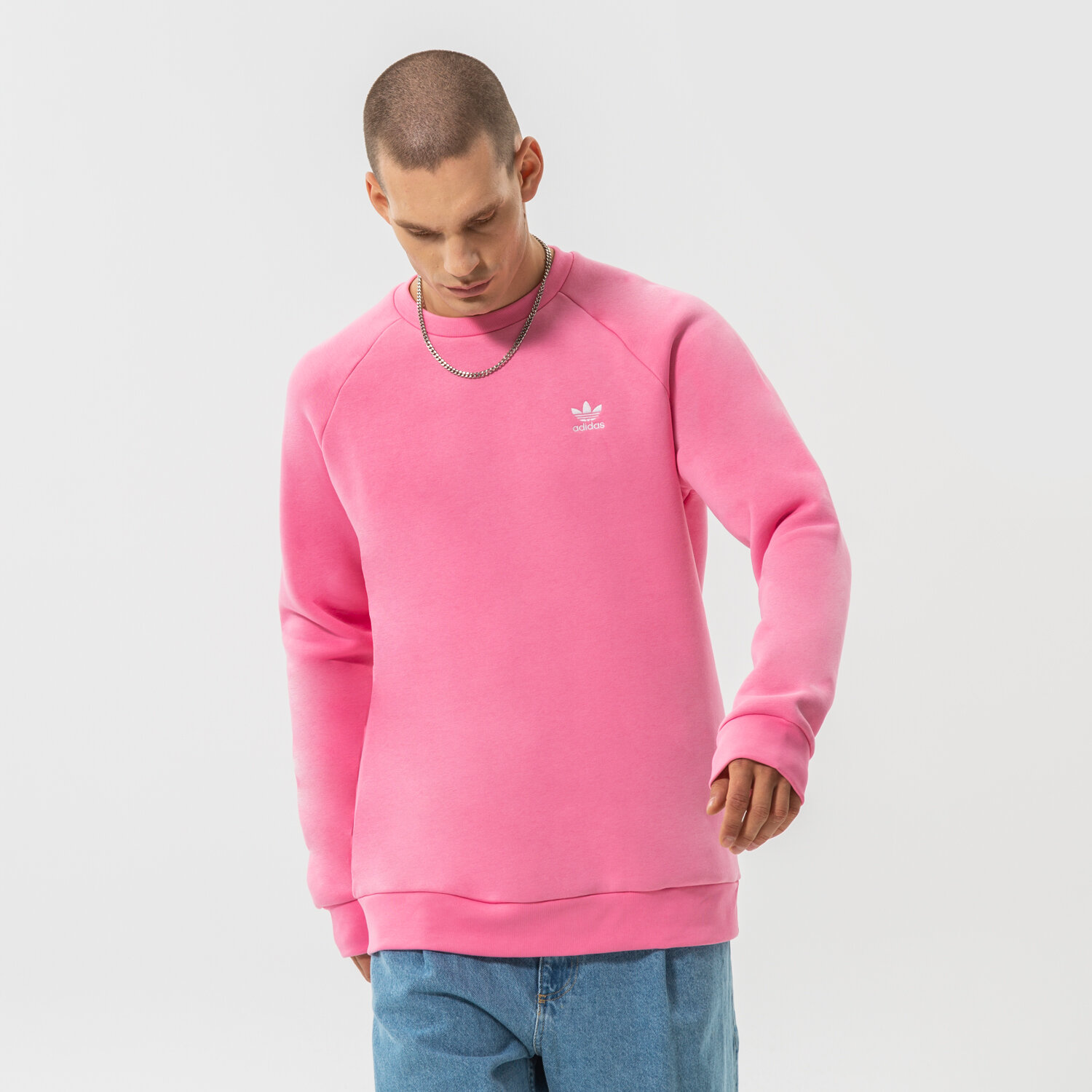 Herren ADIDAS SWEATSHIRT ESSENTIAL CREW HJ7989 Rosa