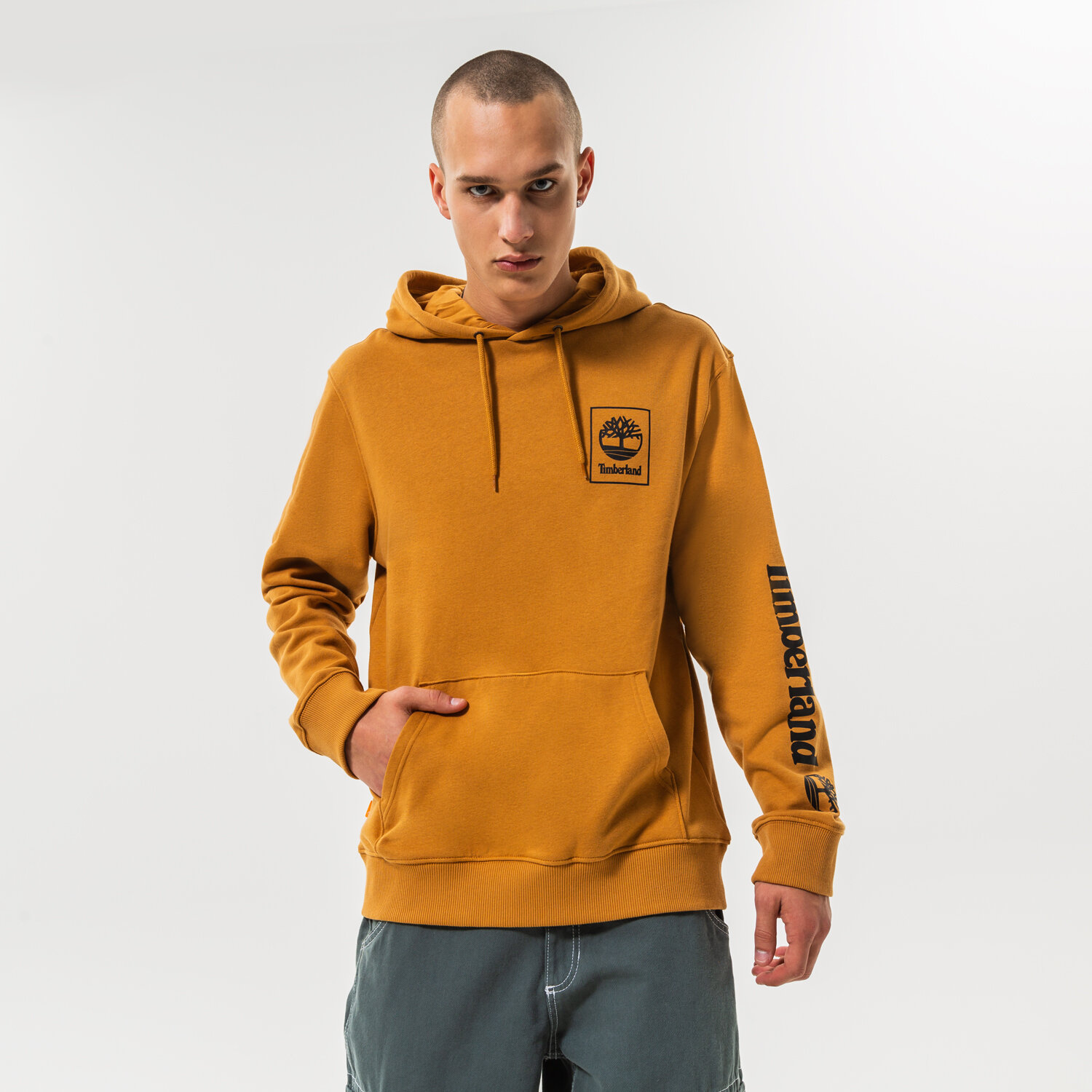 Herren TIMBERLAND HOODIE STACK LOGO WHEAT BOOT TB0A5ZHNP471 Braun