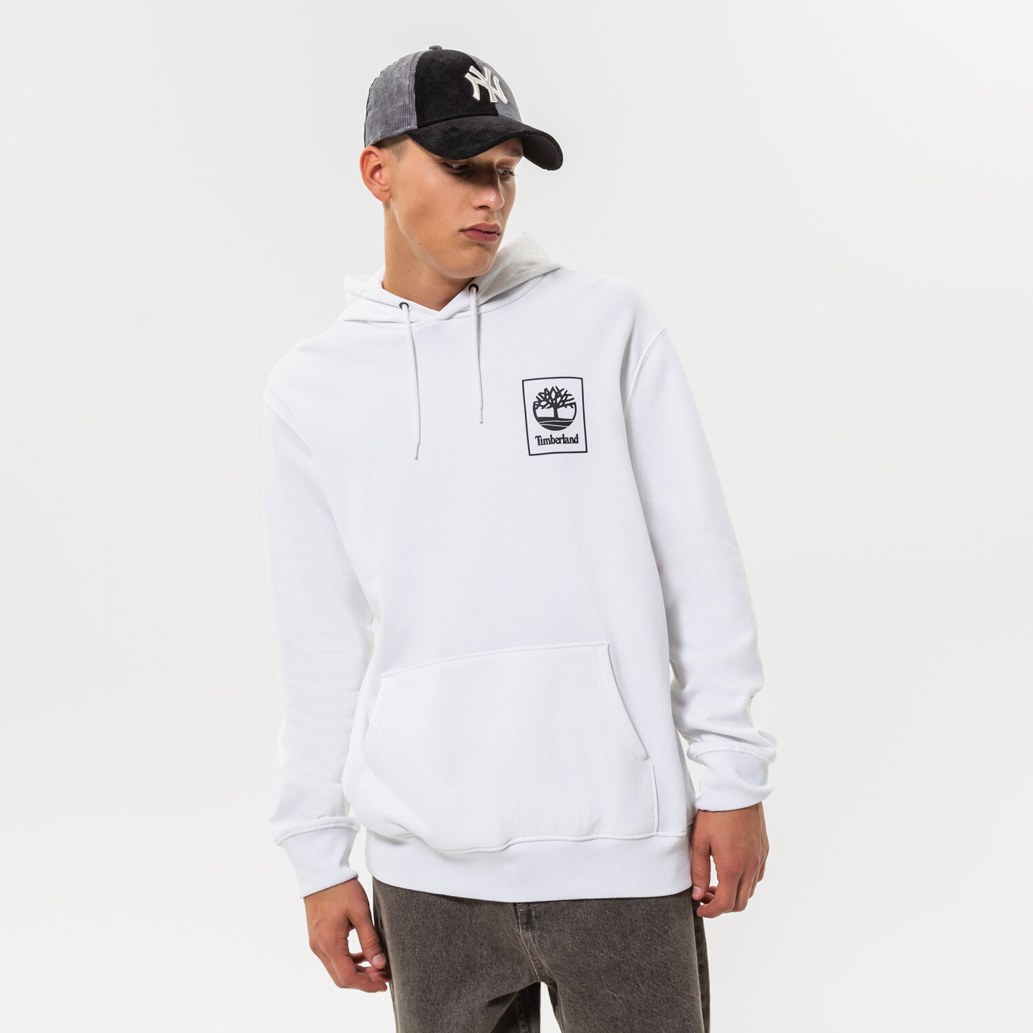 Herren TIMBERLAND HOODIE STACK LOGO WHITE TB0A5ZHN1001 Weiß
