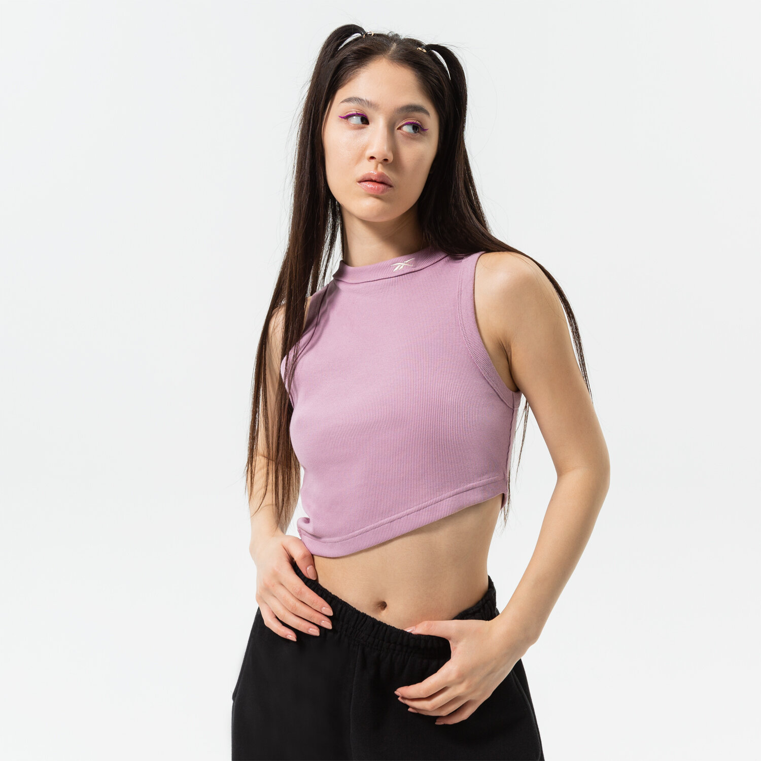 Damen T-Shirt REEBOK TANK CL WDE CROPPED RIB TANK HK4929 Rosa