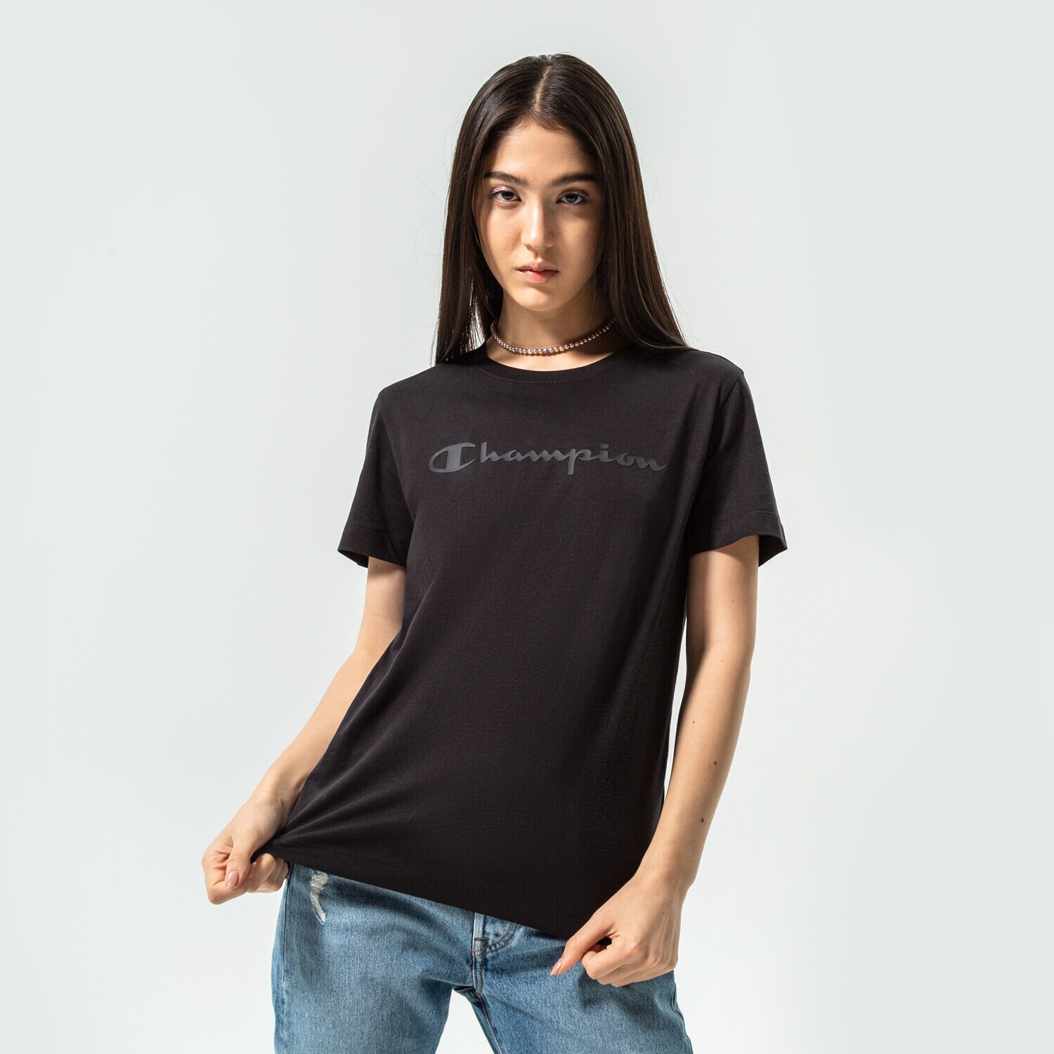 Black champion t shirt women's 2025