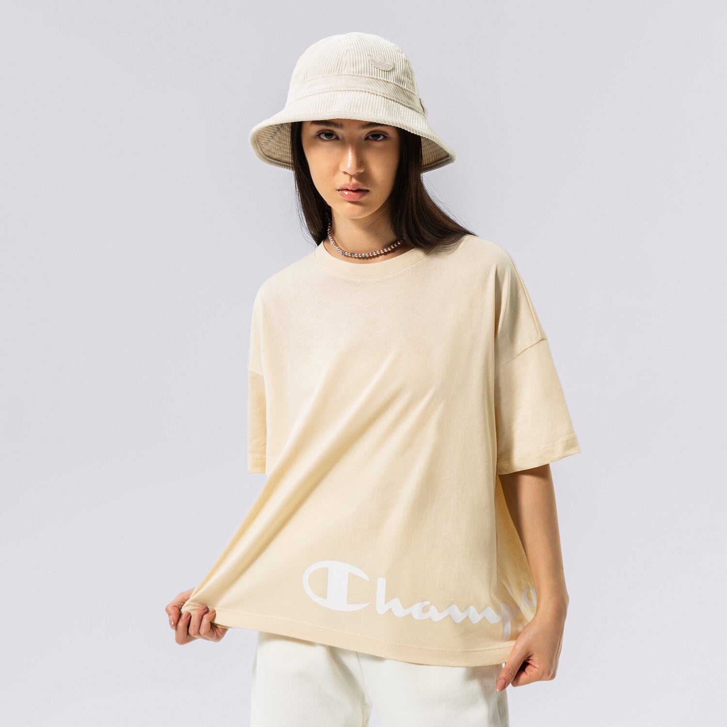Damen T-Shirt CHAMPION T-SHIRT CREWNECK T-SHIRT 115425YS014 Beige