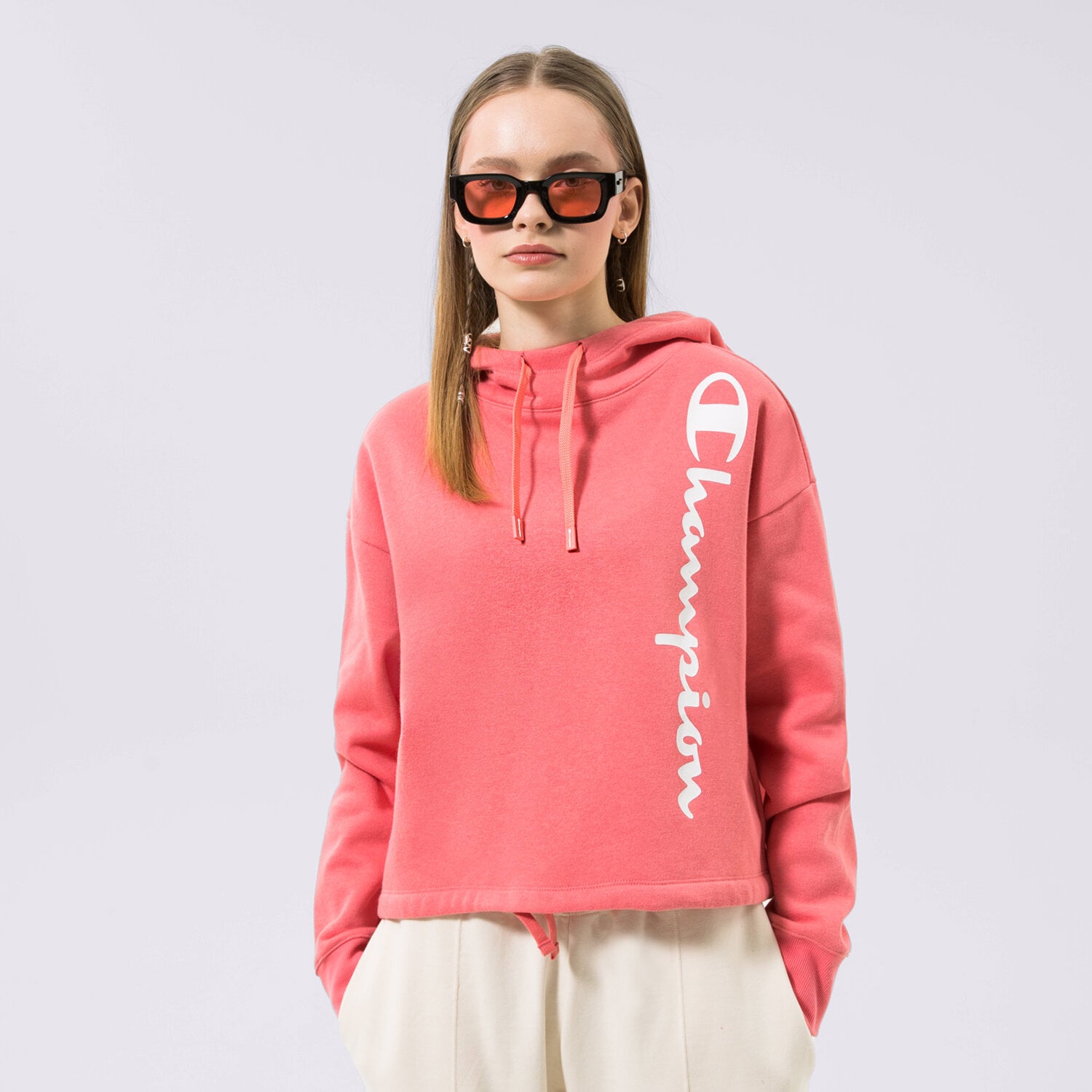 Damen CHAMPION HOODIE HOODED SWEATSHIRT 115389PS171 Rosa