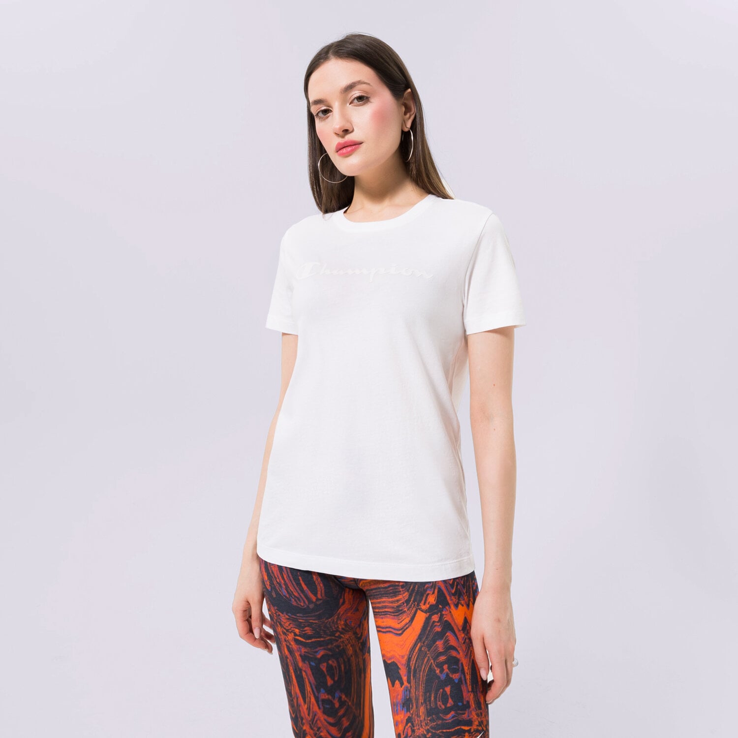 Damen T-Shirt CHAMPION T-SHIRT CREWNECK T-SHIRT 115422WW006 Weiß
