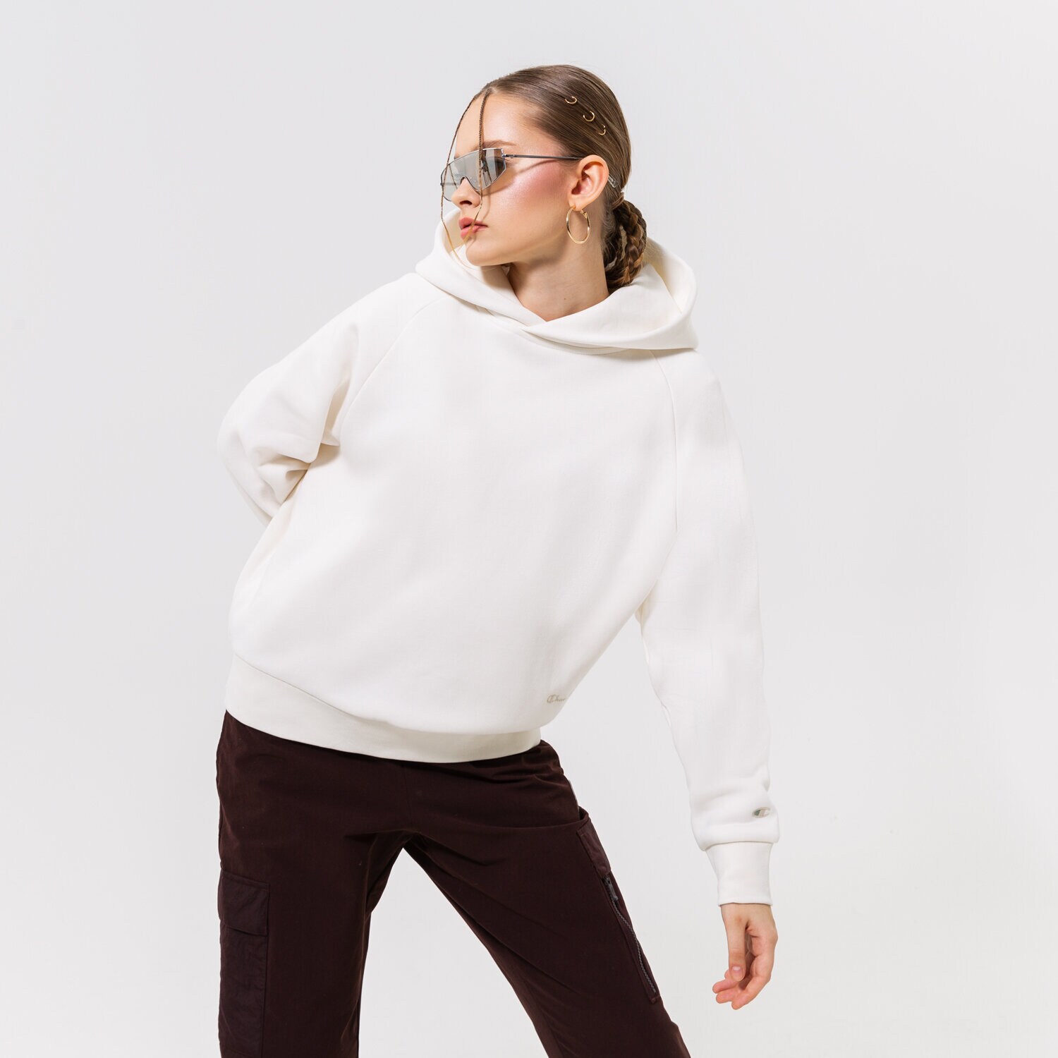 Damen CHAMPION HOODIE HOODED SWEATSHIRT 115664YS084 Weiß