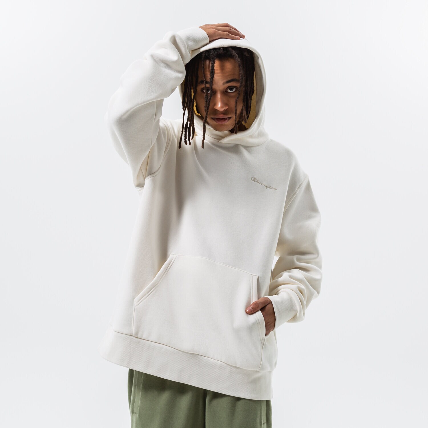 Herren CHAMPION HOODIE HOODED SWEATSHIRT 217917YS084 Weiß
