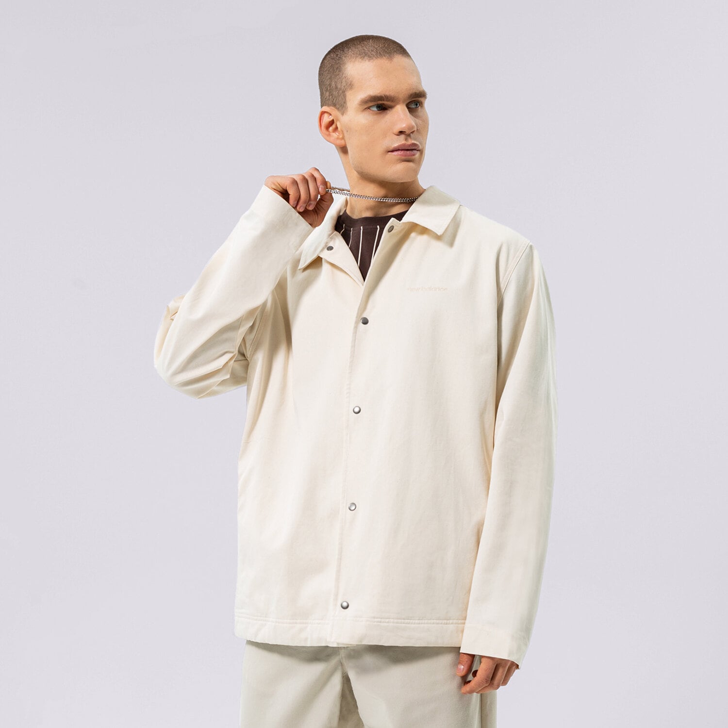 Herren Übergangsjacke NEW BALANCE JACKE NB ATHLETICS NATURE STATE MJ23552GIE Weiß