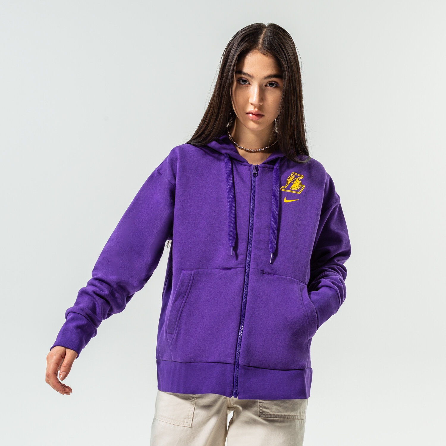 Damen NIKE SWEATSHIRT MIT REIßVERSCHLUSS   Z KAPTUREM LAL W NK FLC DN4737-504 Violet