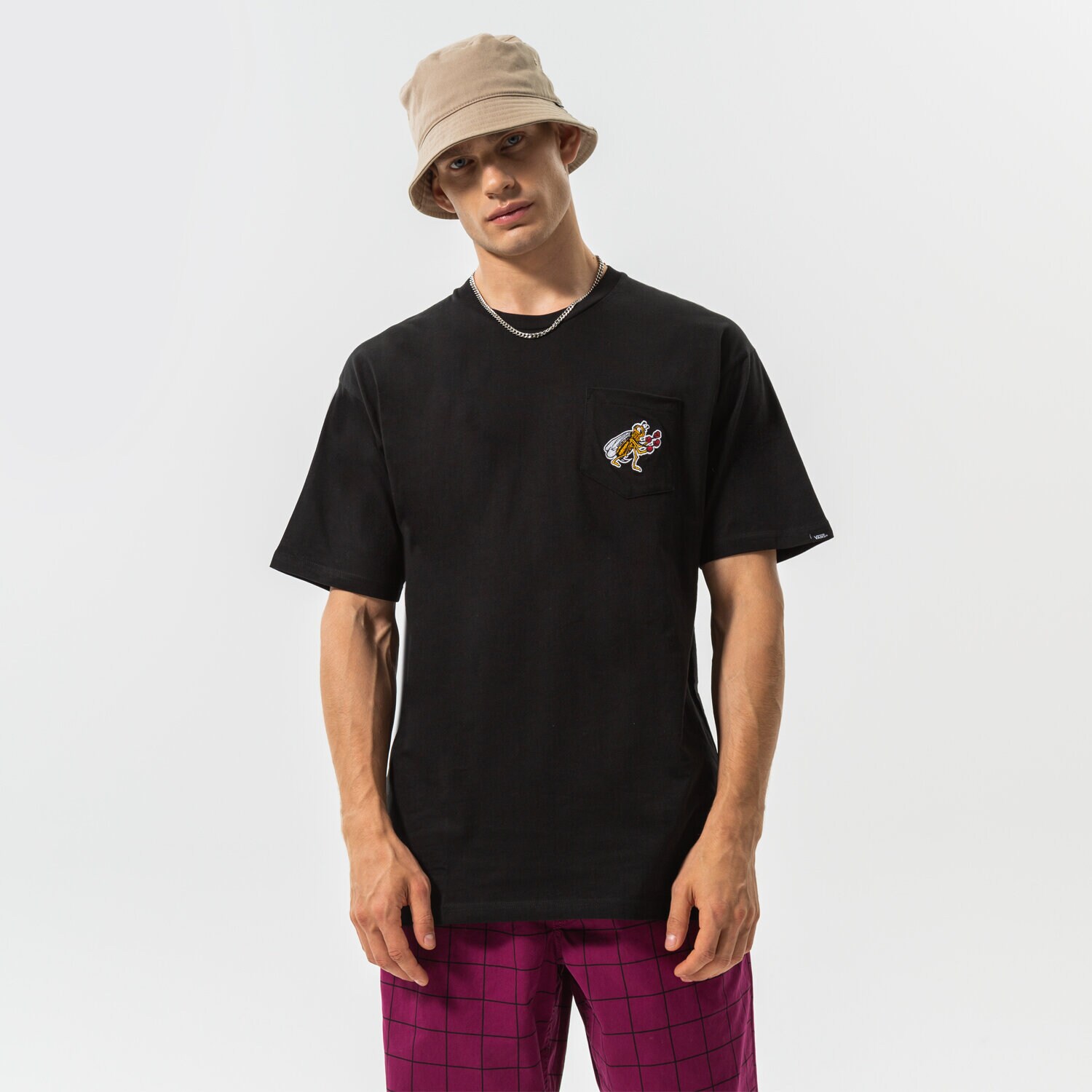 Herren T-Shirt VANS T-SHIRT CHECKERBOARD RESEARCH TEE VN0A7S6PBLK1 Schwarz