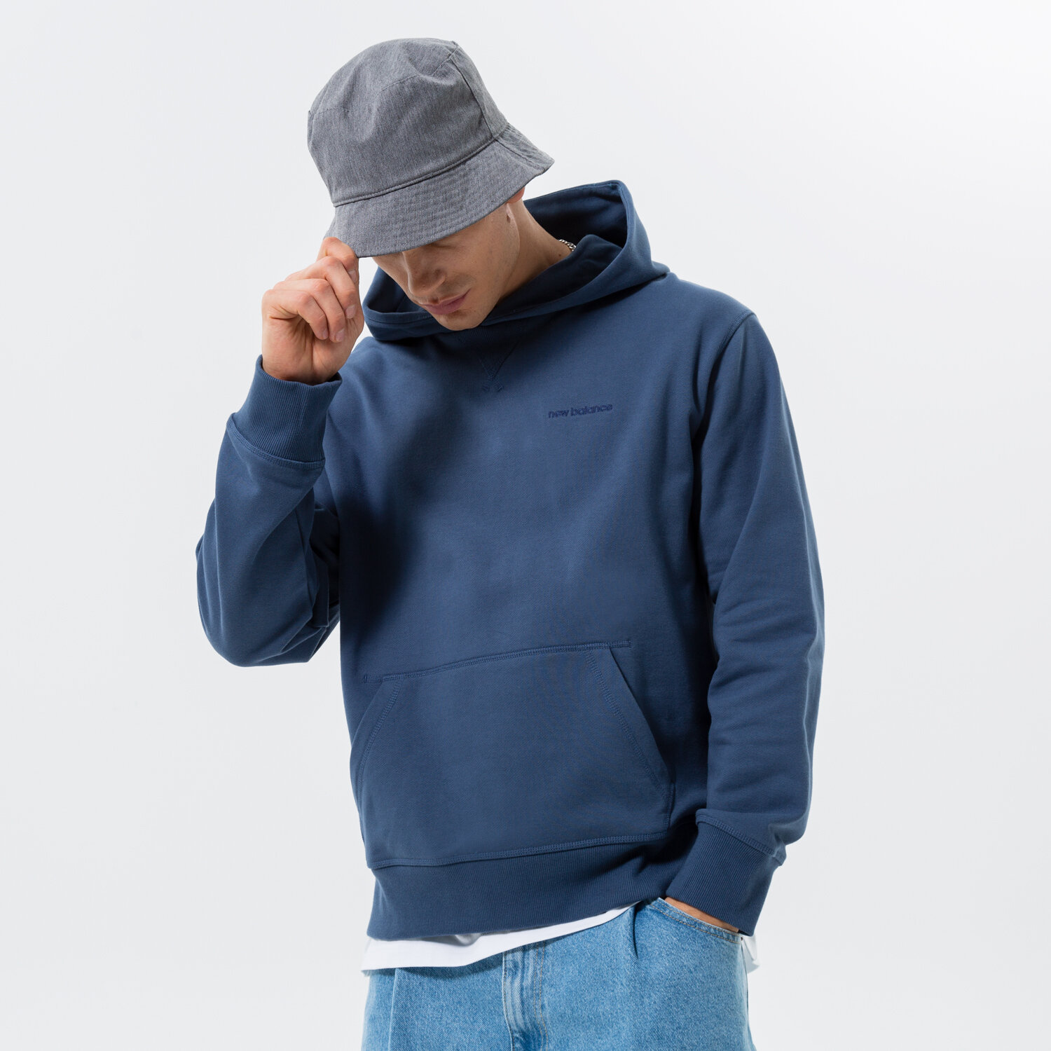 Herren NEW BALANCE HOODIE ATHLETICS NATURE MT23565VTI Dunkelblau