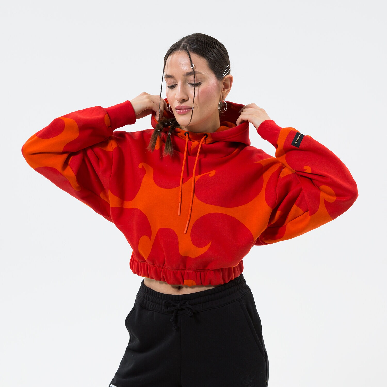 Damen ADIDAS HOODIE MMK CROP HOODIE CORANG HJ7306 koralle