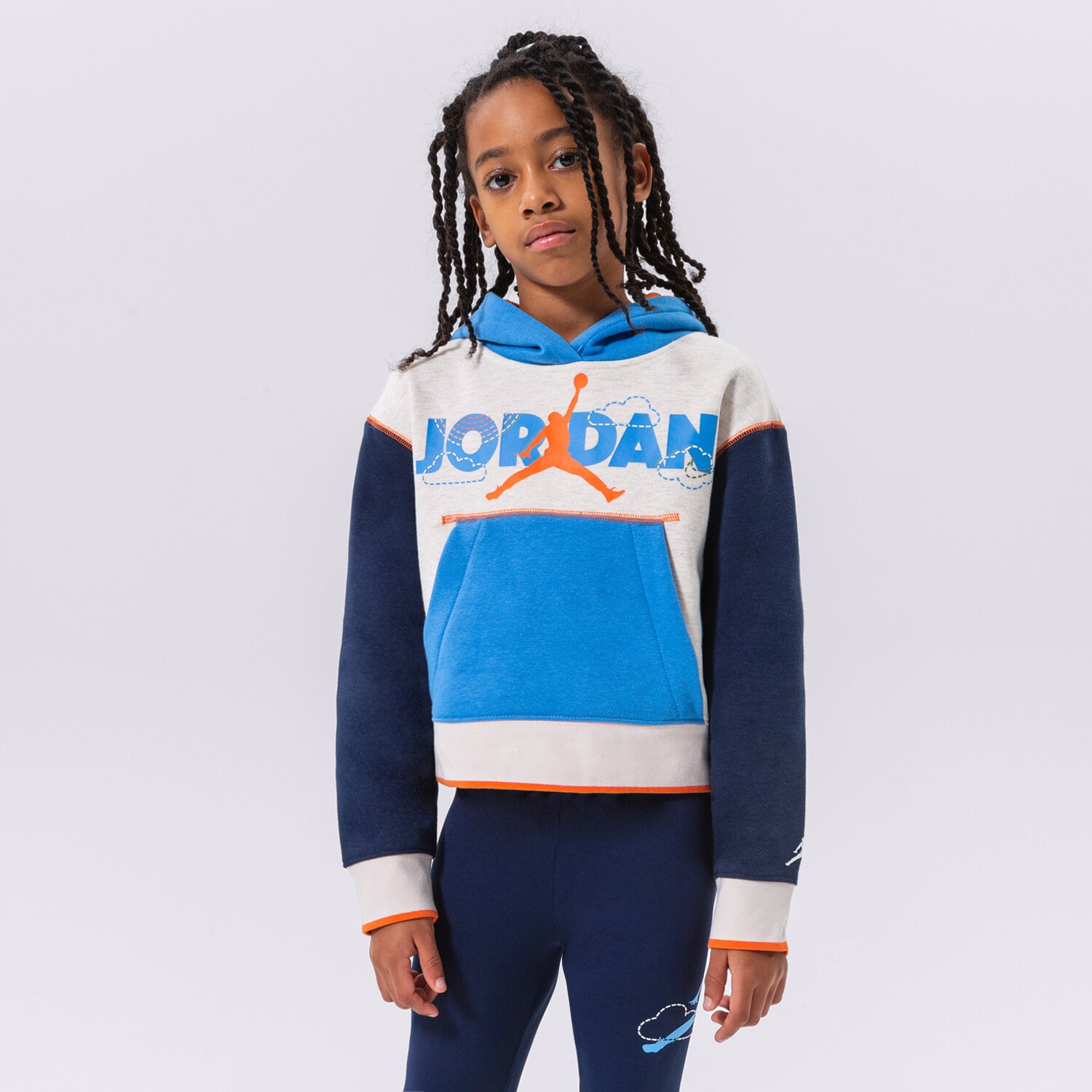 Kinder JORDAN HOODIE BACKYARD ADVENTURE BOXY GIRL 45B757-W67 Weiß