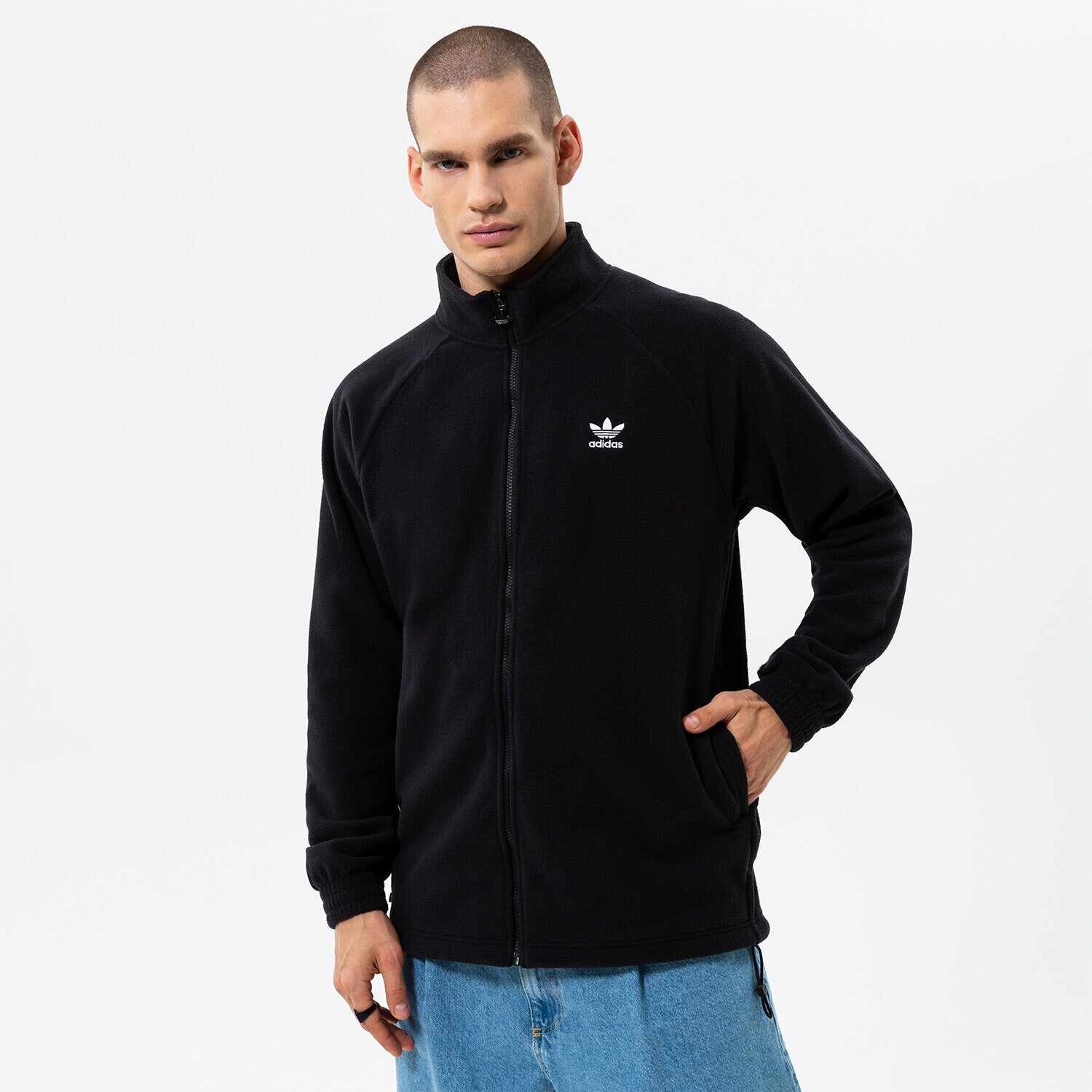 Herren ADIDAS ZIP HOODIE TREFOIL FZ HK7295 Schwarz