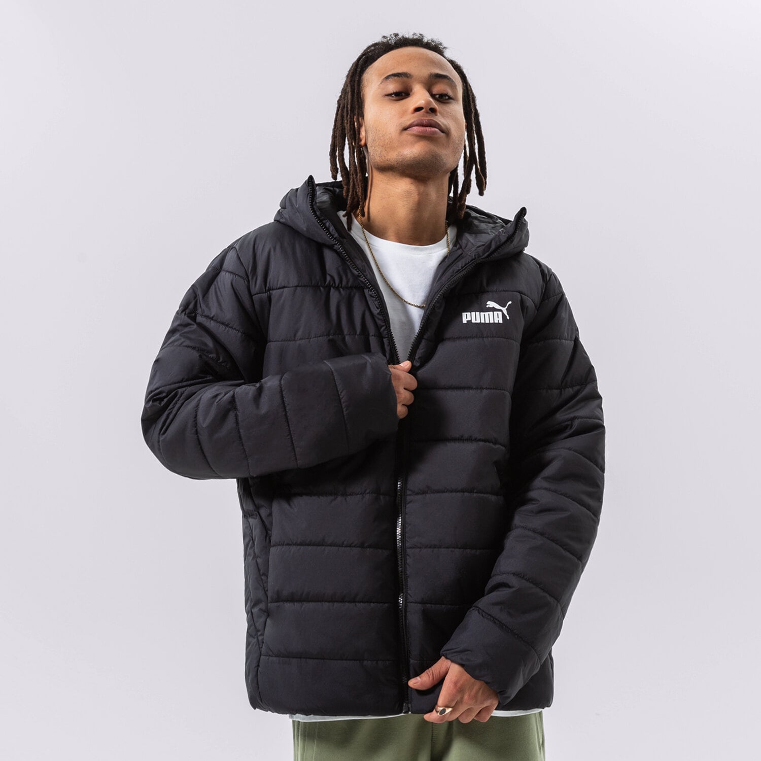 Herren Winterjacke PUMA JACKE WINTER ESS HOODED PADDED 848938 01 Schwarz