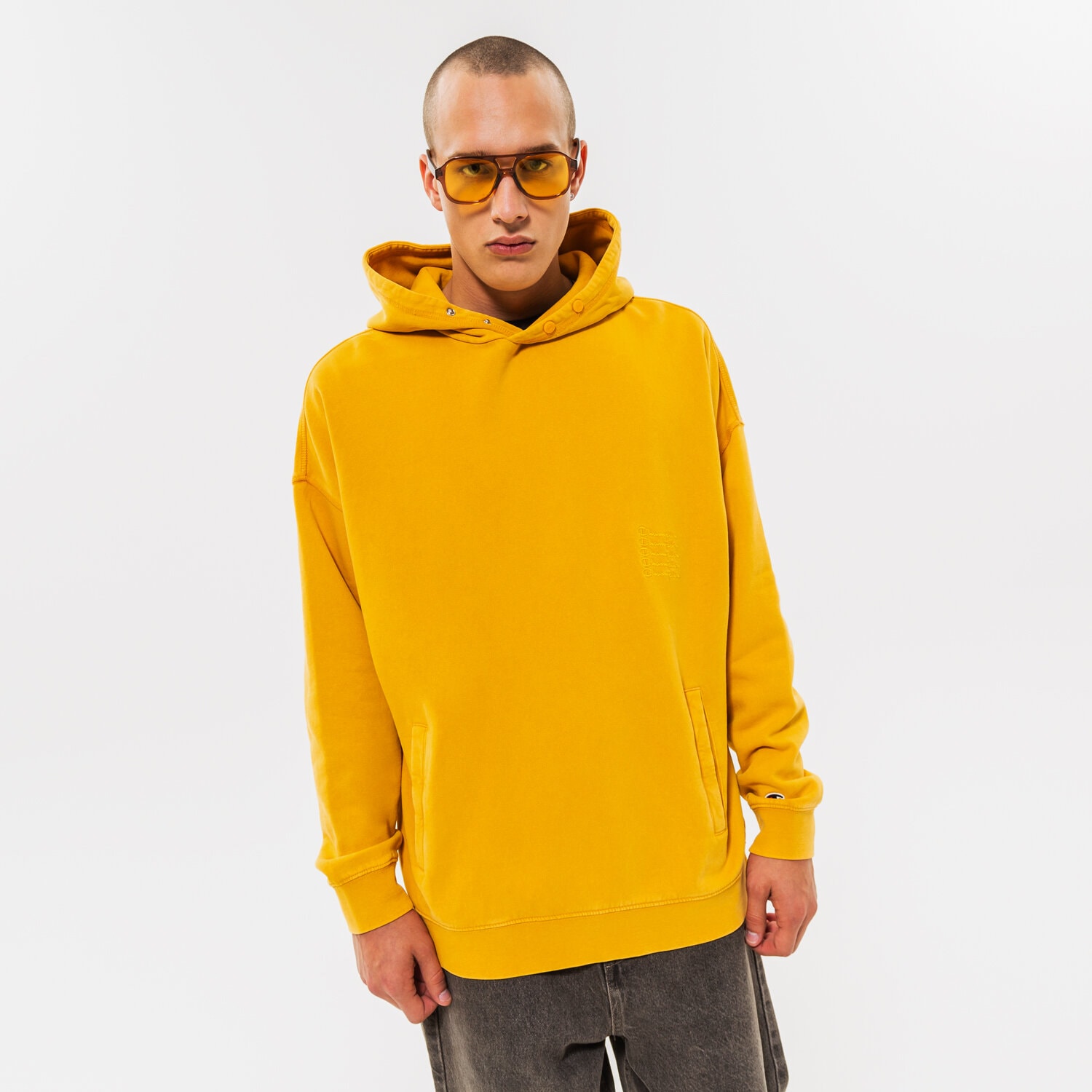 Herren CHAMPION HOODIE HOODED SWEATSHIRT 217893YS068 senfgelb