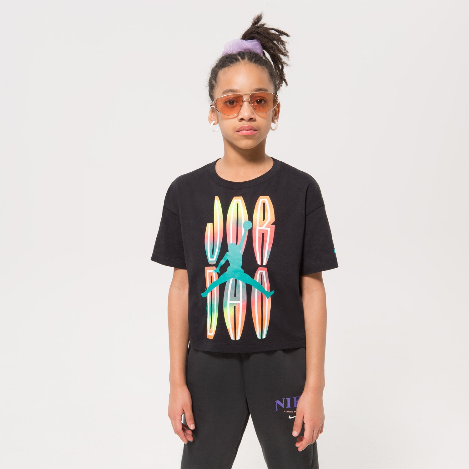 Kinder T-Shirt JORDAN T-SHIRT MJ MVP STACK GIRL 45B804-023 Schwarz