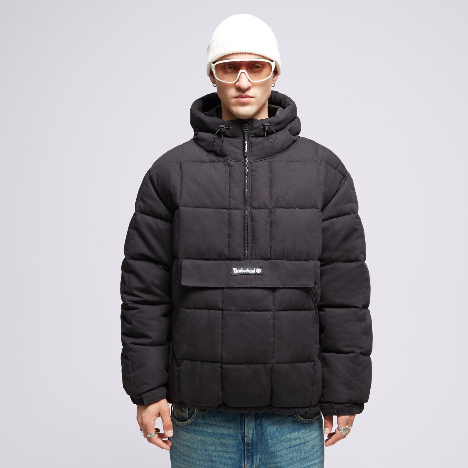 Black pu puffer jacket deals