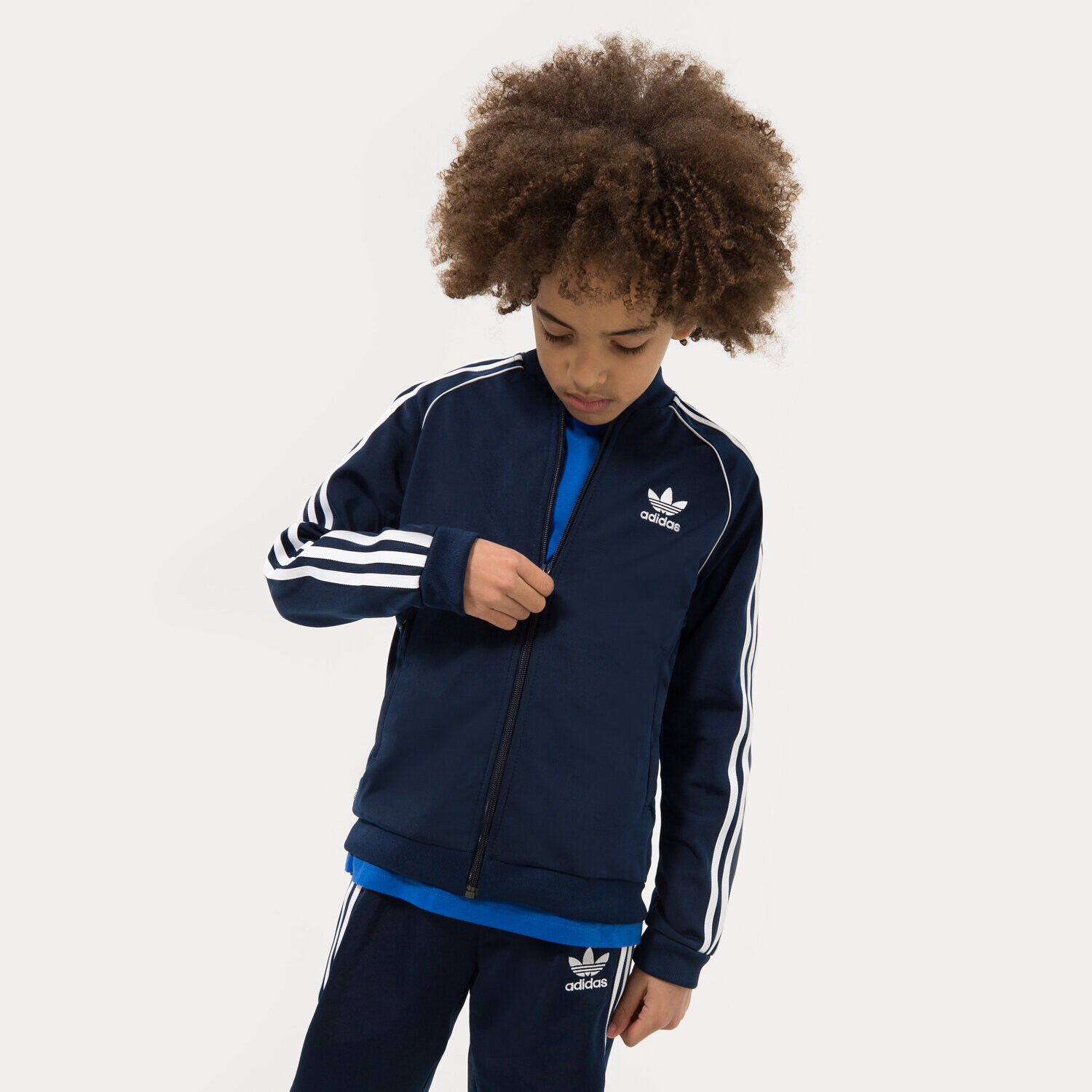 Kinder ADIDAS ZIP HOODIE SST TRACK HK0298 Dunkelblau