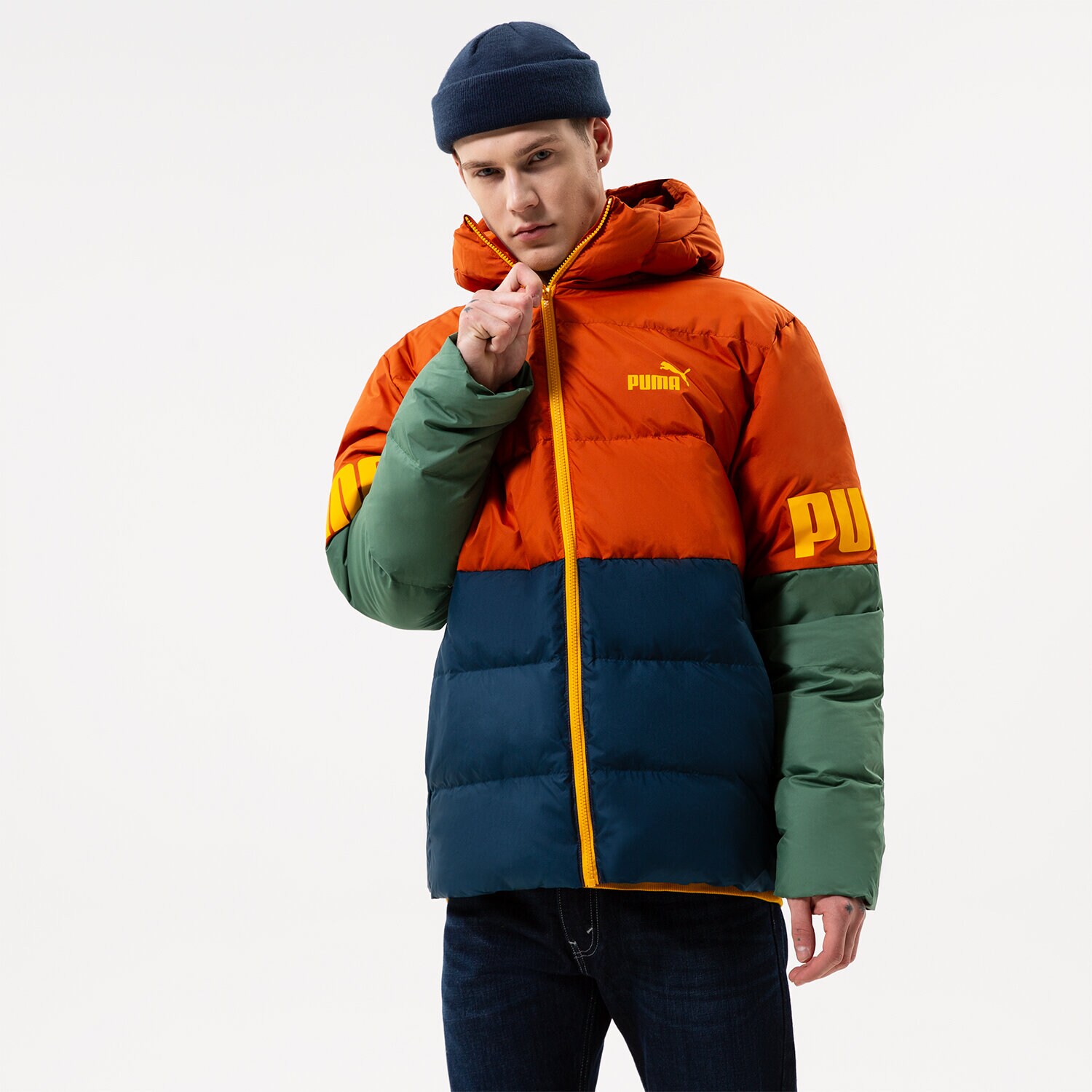 Herren Winterjacke PUMA JACKE WINTER PUMA POWER HOODED DOWN PUFFER 849335 64 Dunkelblau