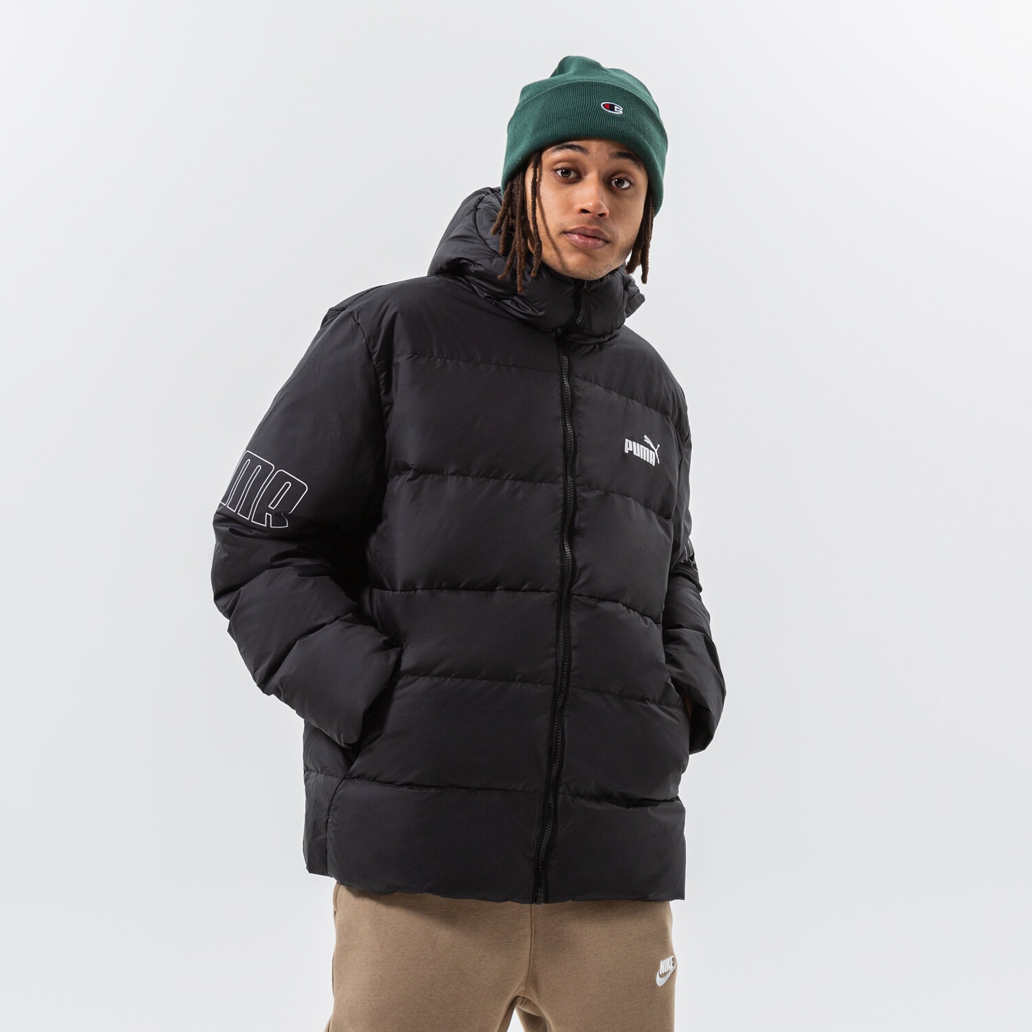 Herren Winterjacke PUMA JACKE WINTER PUMA POWER HOODED DOWN PUFFER 849335 01 Schwarz