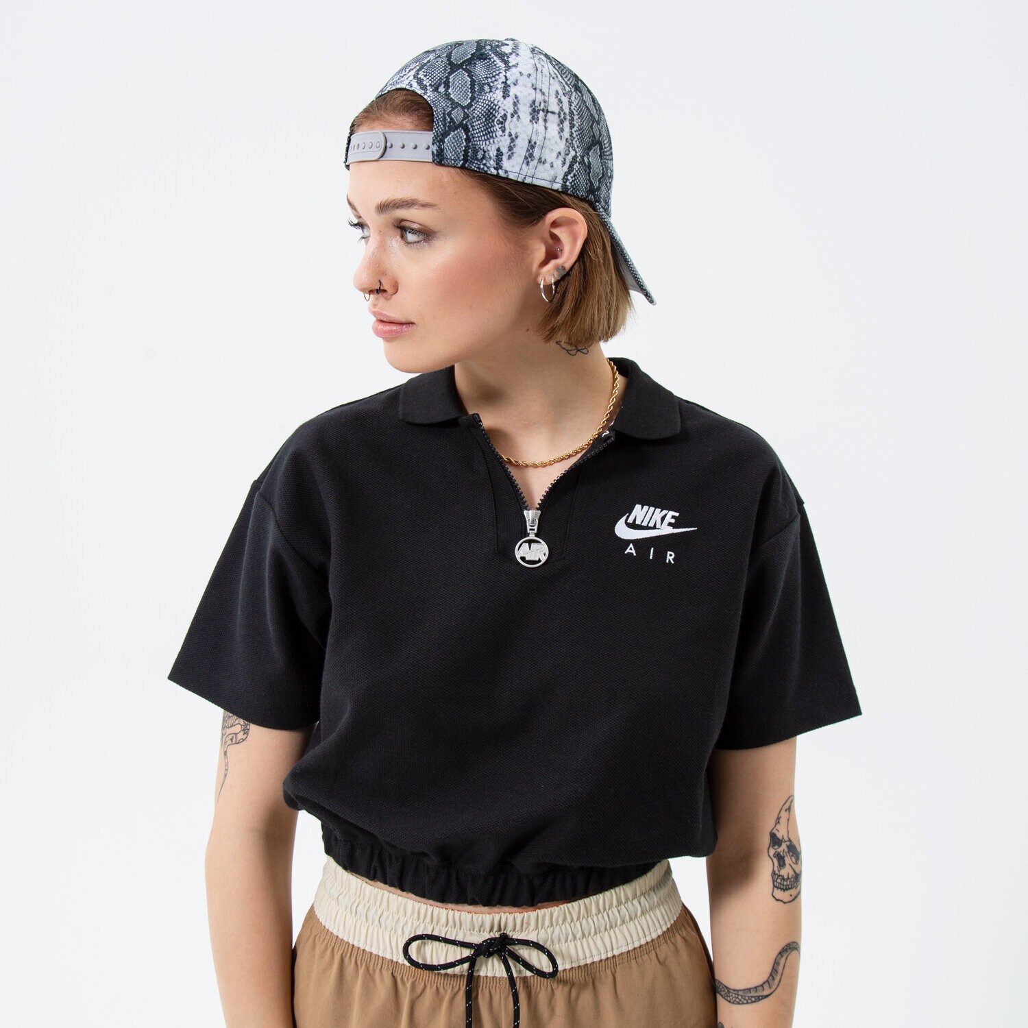 Damen T-Shirt NIKE T-SHIRT W NSW AIR PIQUE POLO DM6464-010 Schwarz
