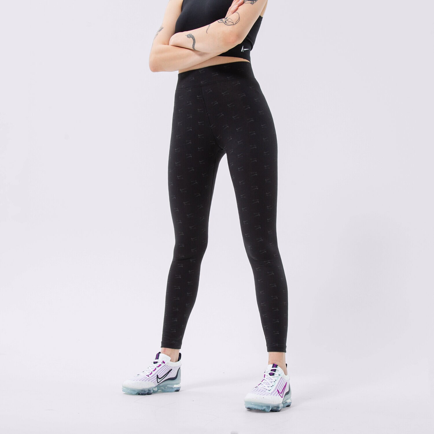 Damen Hosen NIKE LEGGINGS AIR AOP HR TGT BLK DQ6573-010 Schwarz