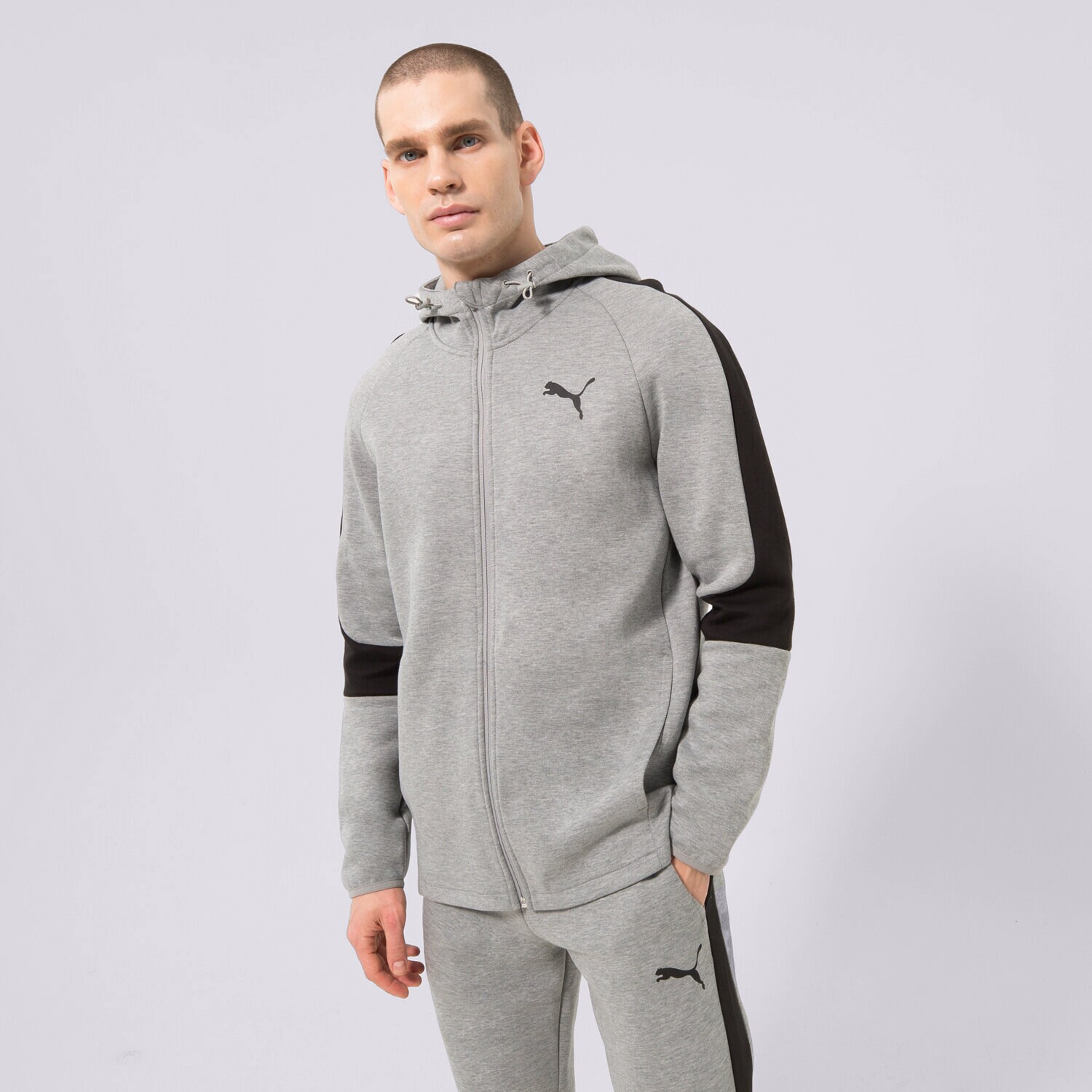 Herren PUMA SWEATSHIRT MIT REIßVERSCHLUSS   Z KAPTUREM 585812 585812 03 Grau