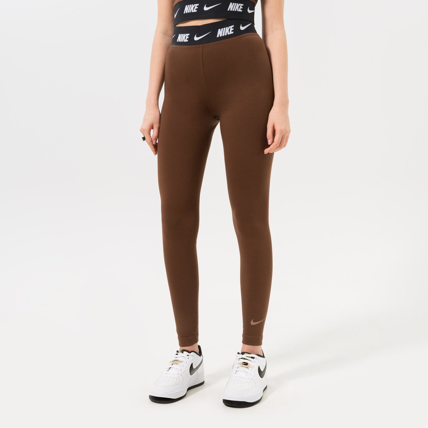 Damen Hosen NIKE LEGGINGS HIGH WAISTED LOGO DM4651-259 Braun