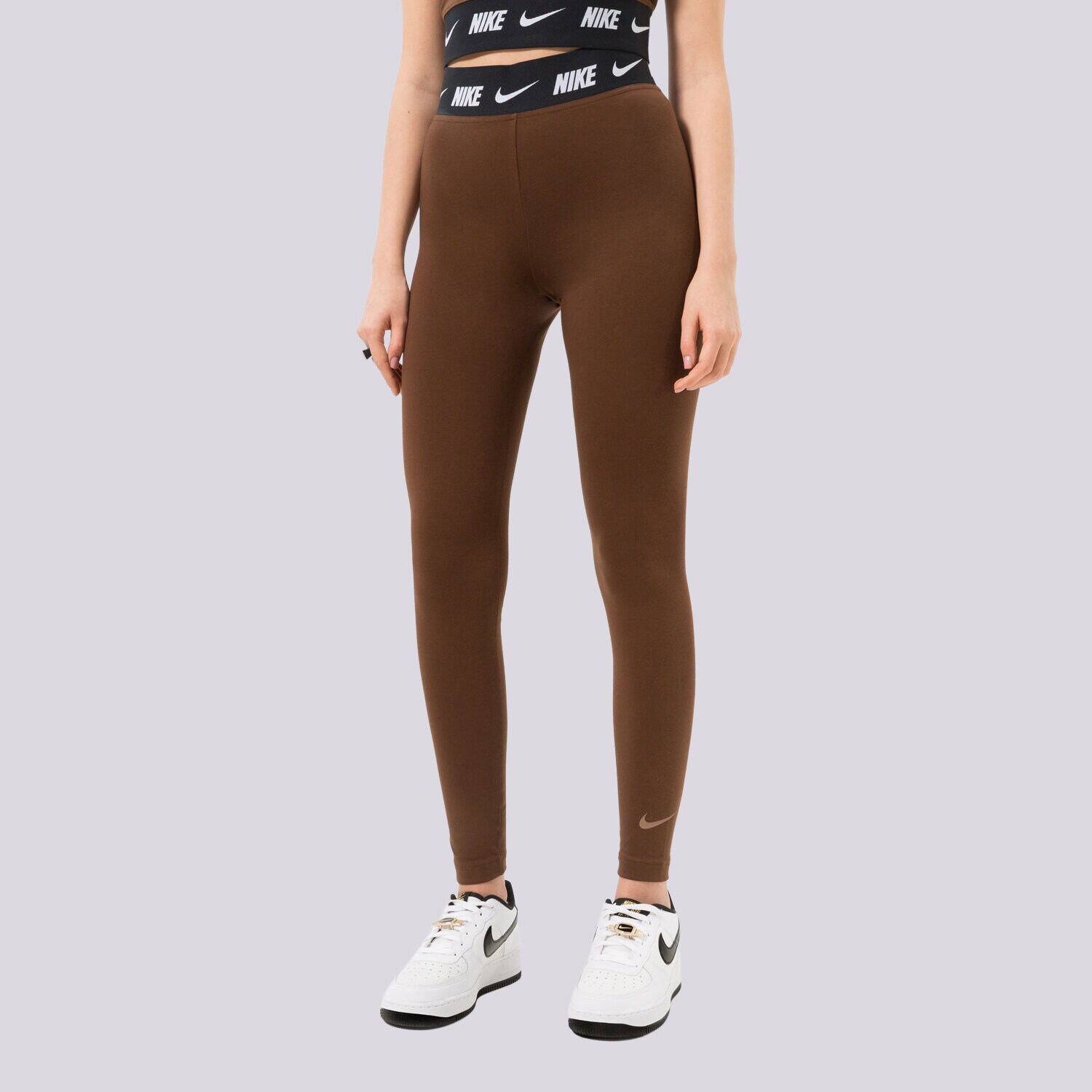 Damen Hosen NIKE LEGGINGS HIGH WAISTED LOGO DM4651-259 Braun