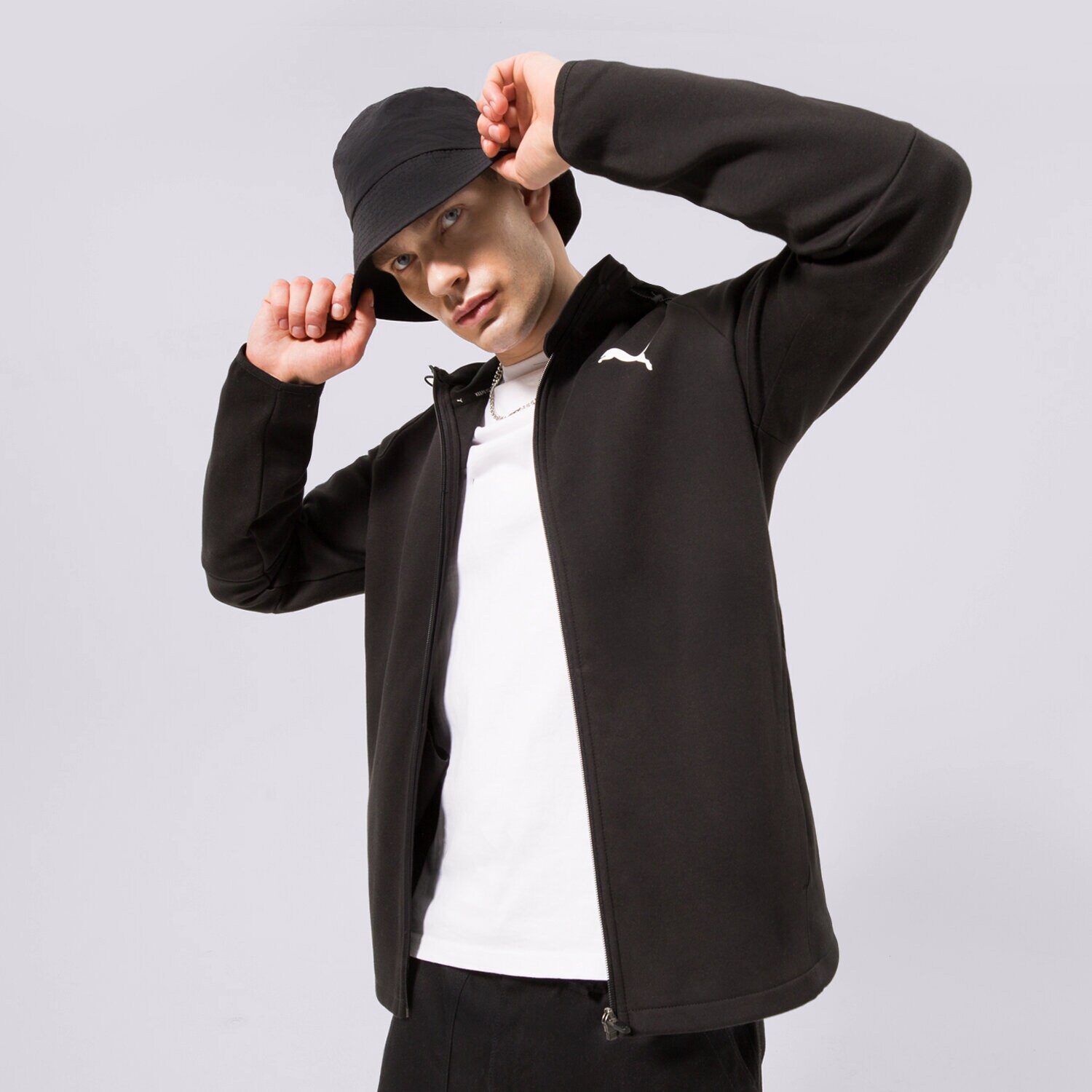 Herren PUMA SWEATSHIRT MIT REIßVERSCHLUSS 585812 585812 01 Schwarz