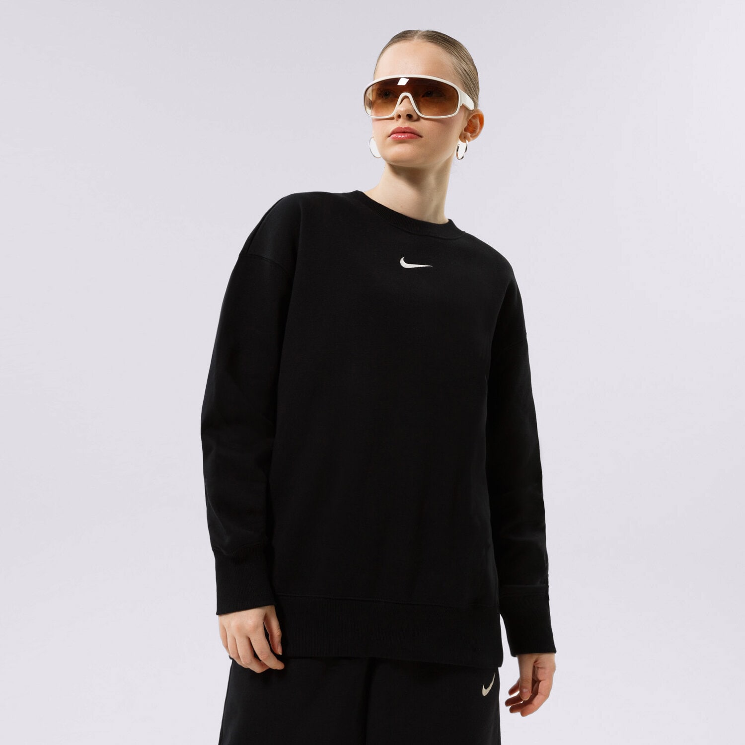Damen NIKE SWEATSHIRT W NSW PHNX FLC OS CREW DQ5733-010 Schwarz