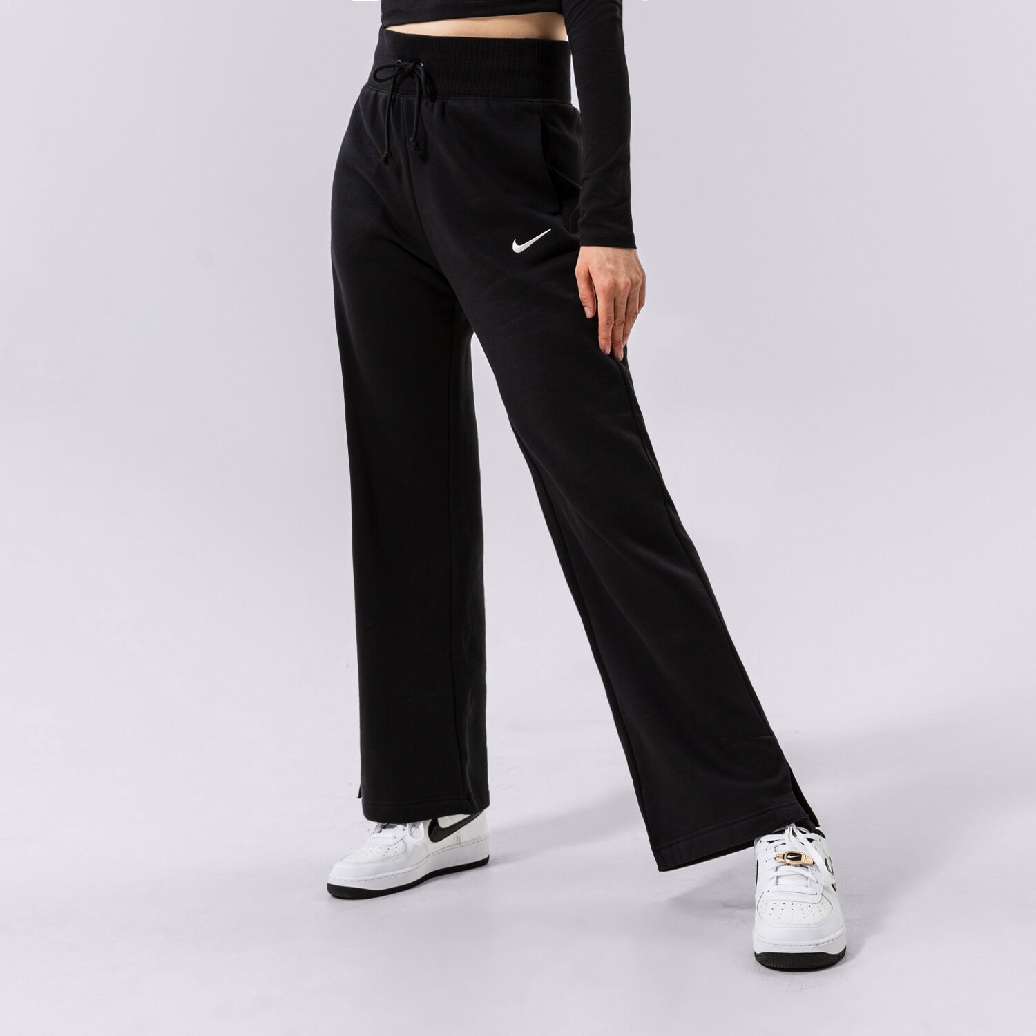 Damen Hosen NIKE HOSE W NSW PHNX FLC HR PANT WIDE DQ5615-010 Schwarz
