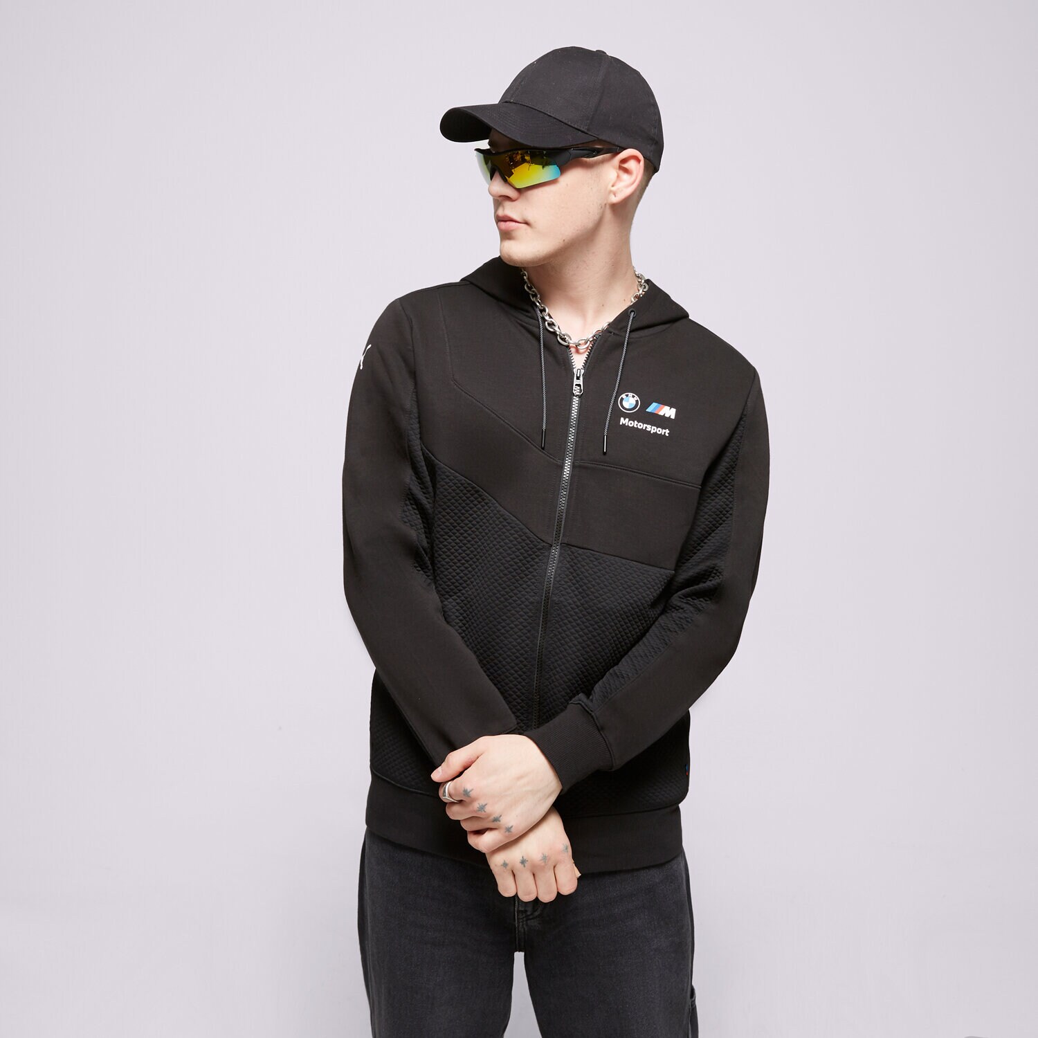 Herren Übergangsjacke PUMA JACKE PRZEJŚCIOWA BMW MMS HDD SWEAT JACKET 535864-01 Schwarz