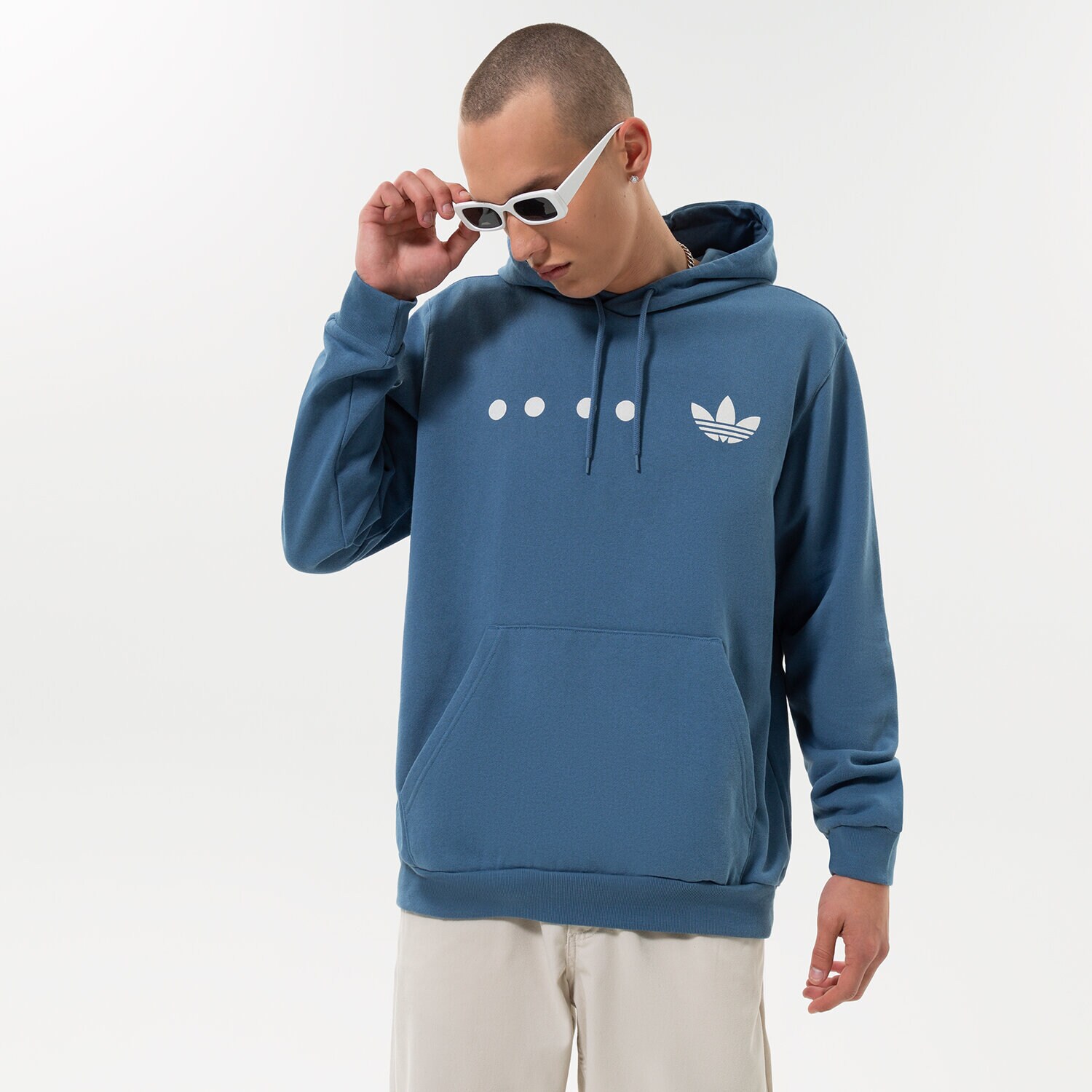 Herren ADIDAS HOODIE LOGO HOOD HK2762 Blau
