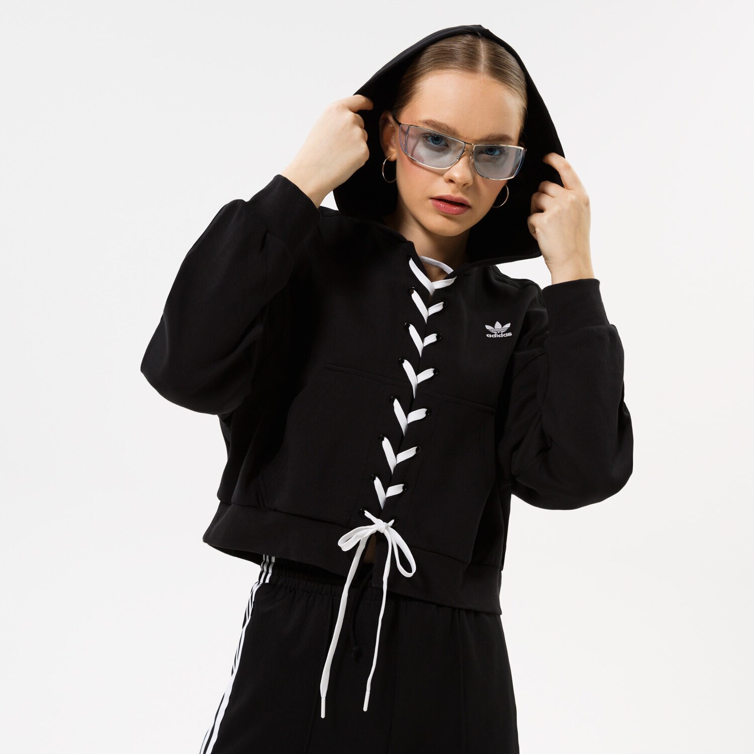 Damen ADIDAS HOODIE HOODIE HK5057 Schwarz