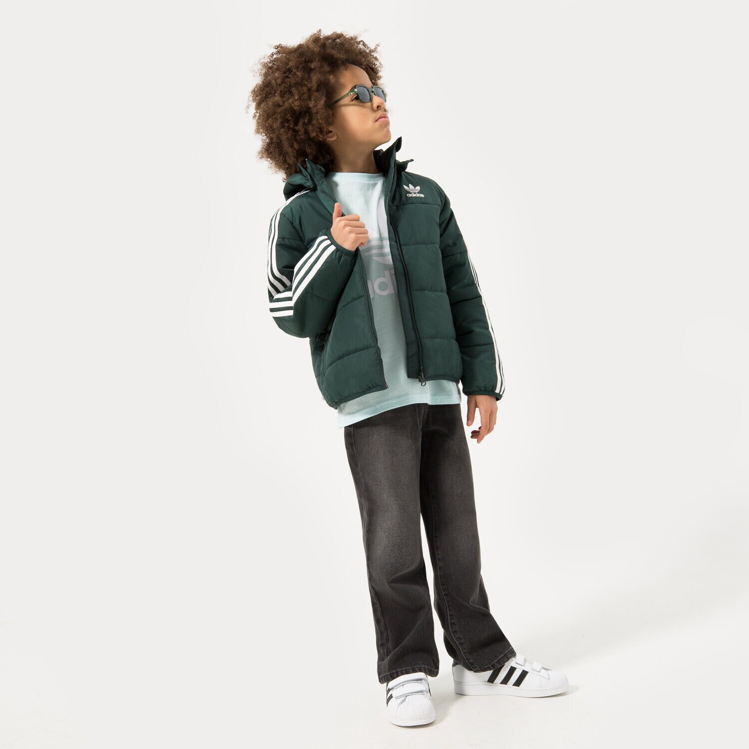 Kinder Übergangsjacke ADIDAS JACKE PADDED JACKET BOY HK0386 Grün