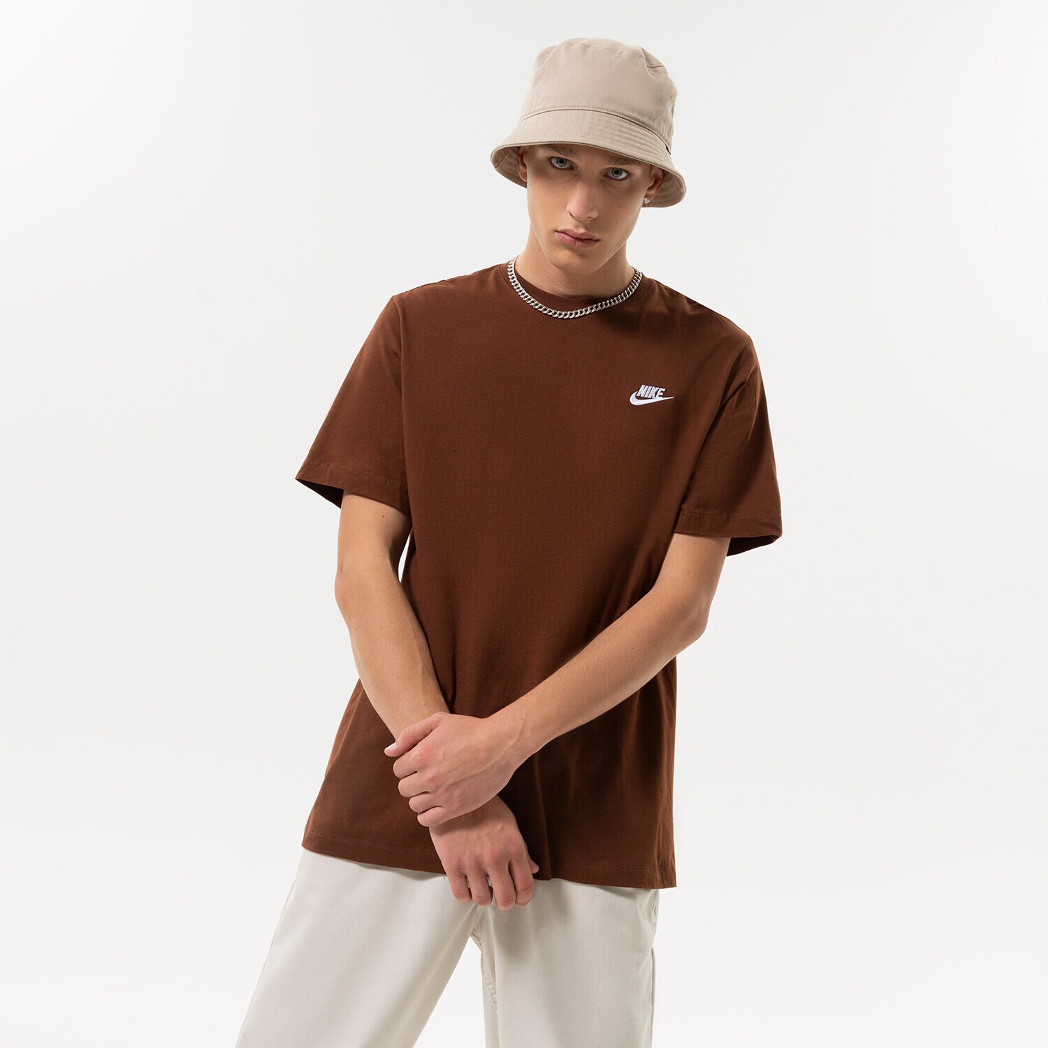 Herren T-Shirt NIKE T-SHIRT SPORTSWEAR CLUB AR4997-259 Braun