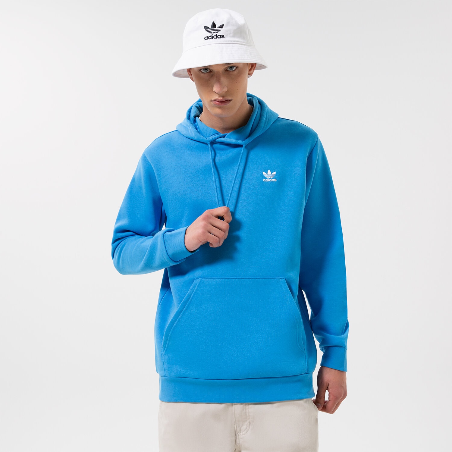 Herren ADIDAS HOODIE ESSENTIAL HOODY HK0098 Blau