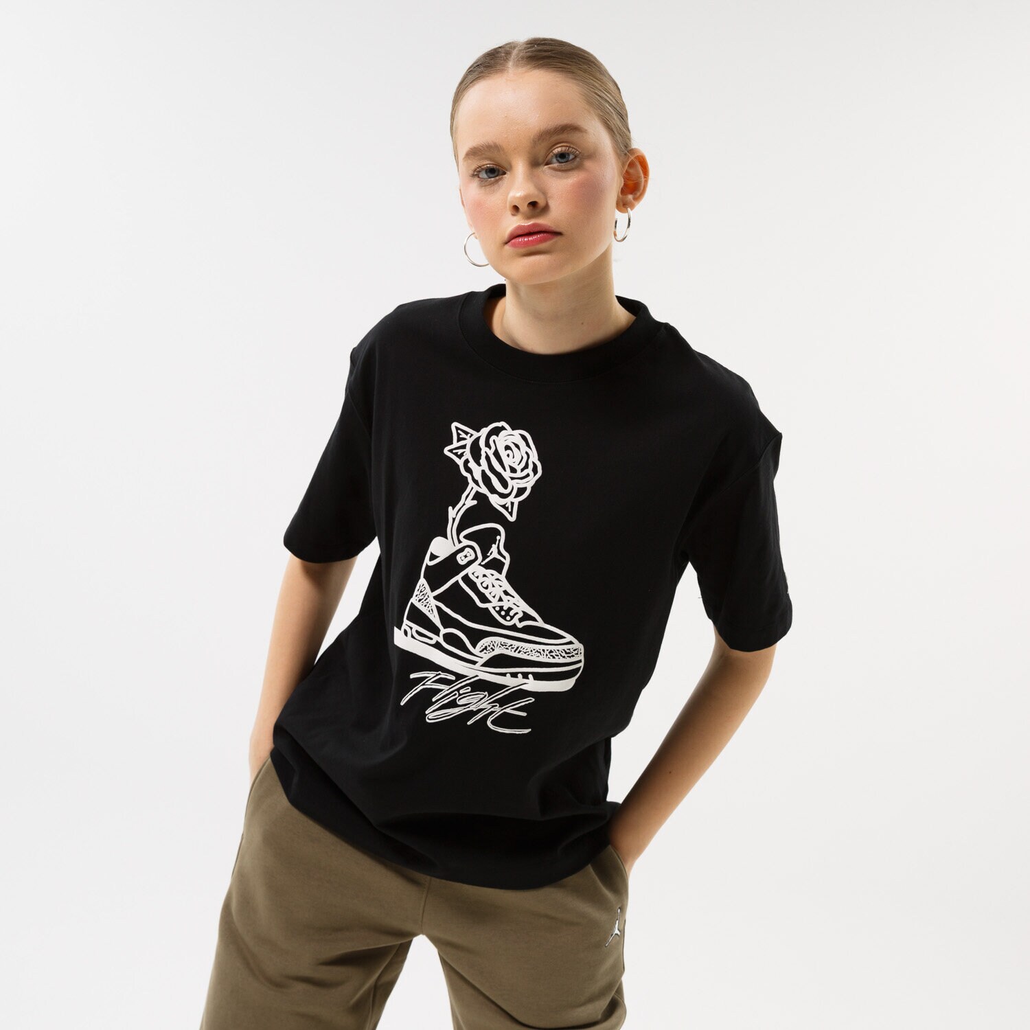 Damen T-Shirt JORDAN T-SHIRT W J FLIGHT GF GFX TEE DV1408-010 Schwarz