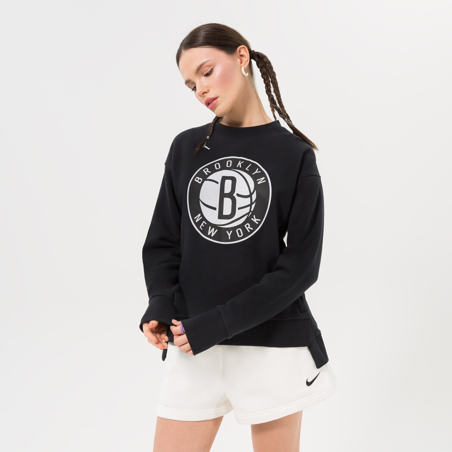 Damen JORDAN SWEATSHIRT BKN W NK FLC CREW CTS STMT NBA DO0192-010 Schwarz