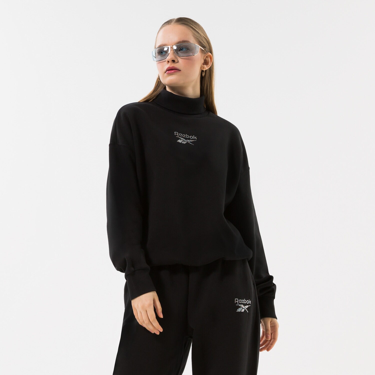 Damen REEBOK SWEATSHIRT CLASSICS SPARKLE CREW BLACK IC3786 Schwarz