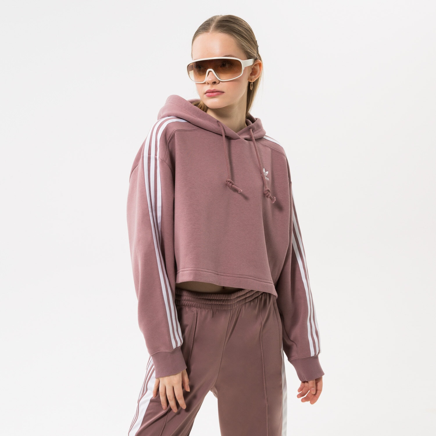 Damen ADIDAS HOODIE SHORT HOODIE HN5885 Rosa