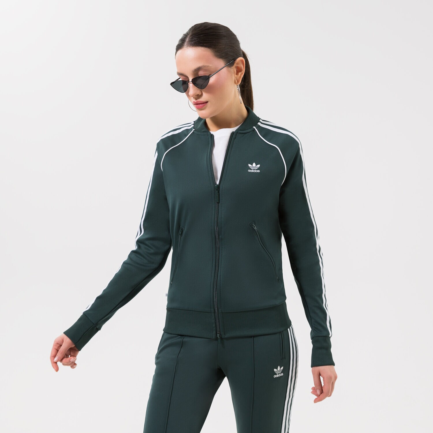 Damen ADIDAS ZIP HOODIE SST TRACKTOP HN5890 Grün