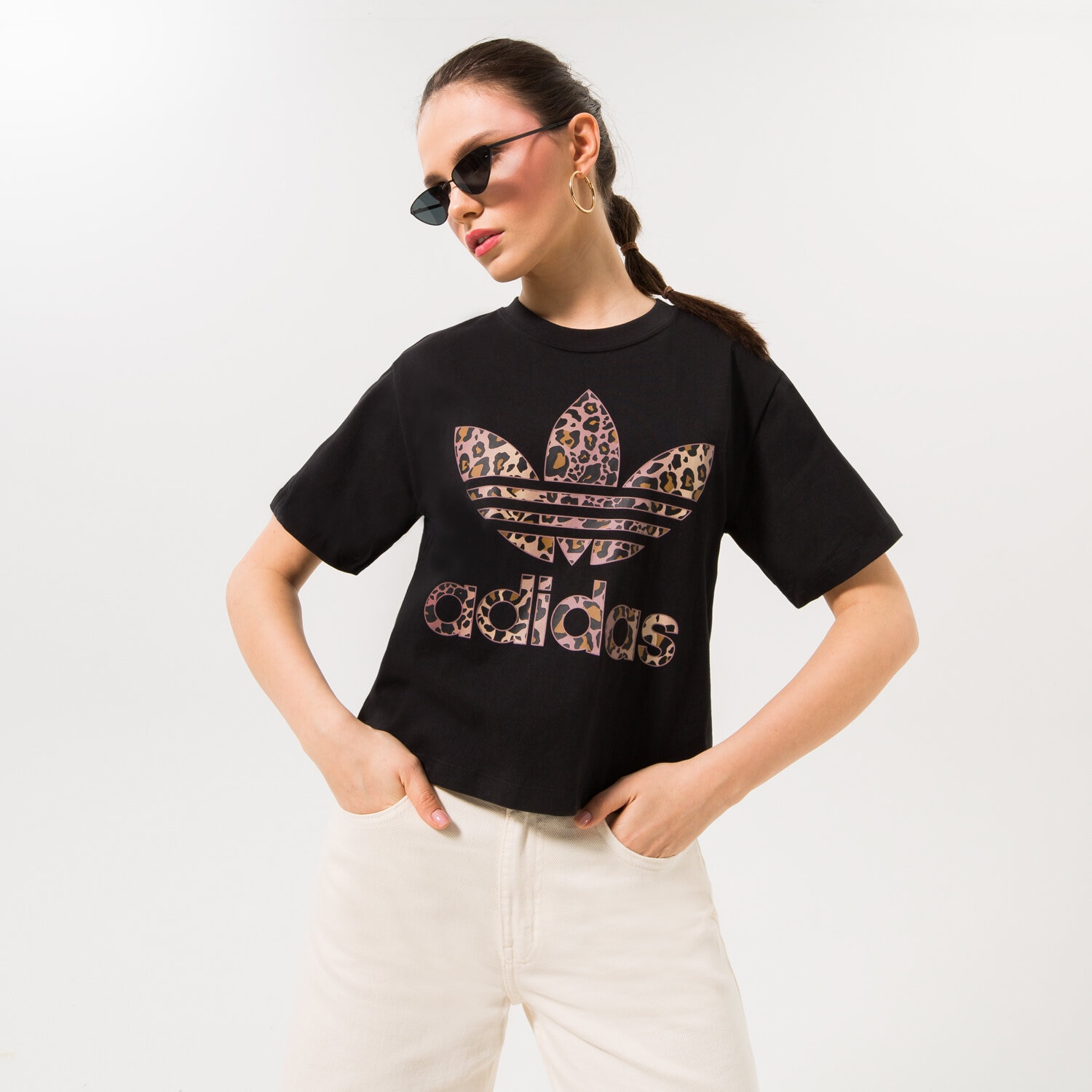 Damen T-Shirt ADIDAS T-SHIRT LOGO HK5187 Schwarz