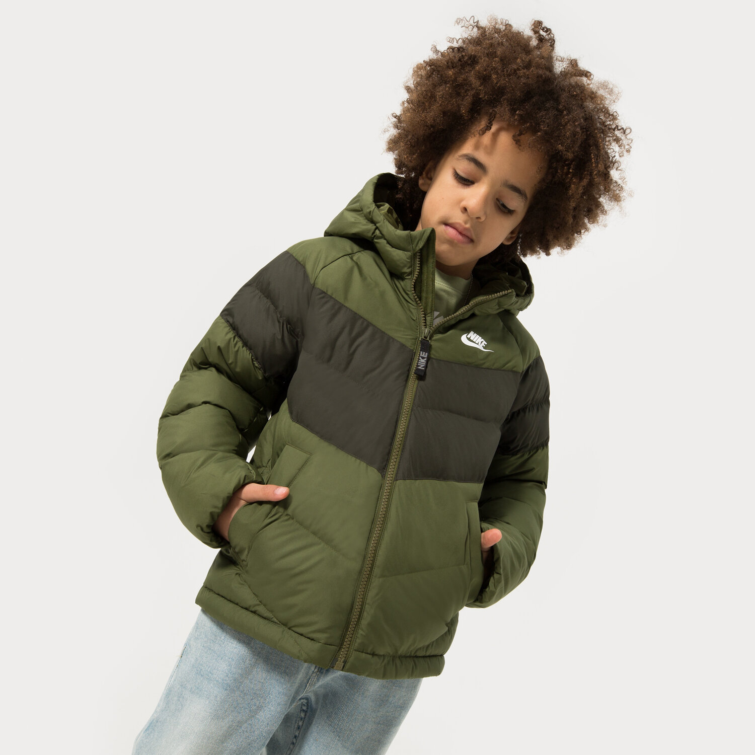 Kinder Übergangsjacke NIKE JACKE WINTER K NSW SYNFL HD JKT BOY DX1264-326 Khaki
