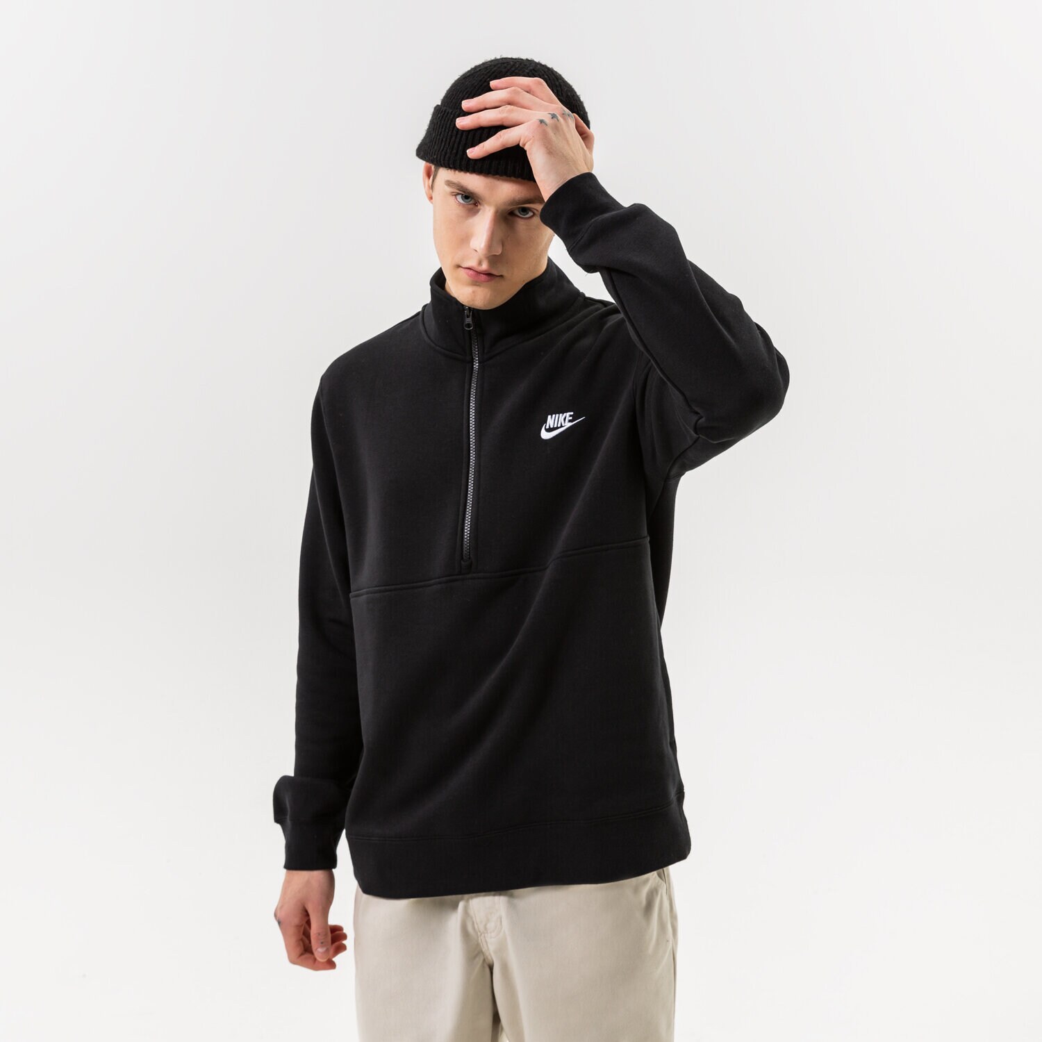 Herren NIKE SWEATSHIRT M NSW CLUB BB HZ TOP DD4732-011 Schwarz