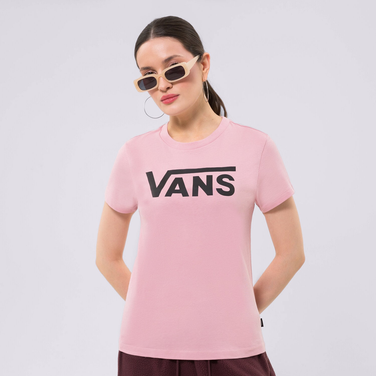 Damen T-Shirt VANS T-SHIRT WM FLYING V CREW TEE FLYING V ZEPHYR VN0A3UP42PT1 Rosa
