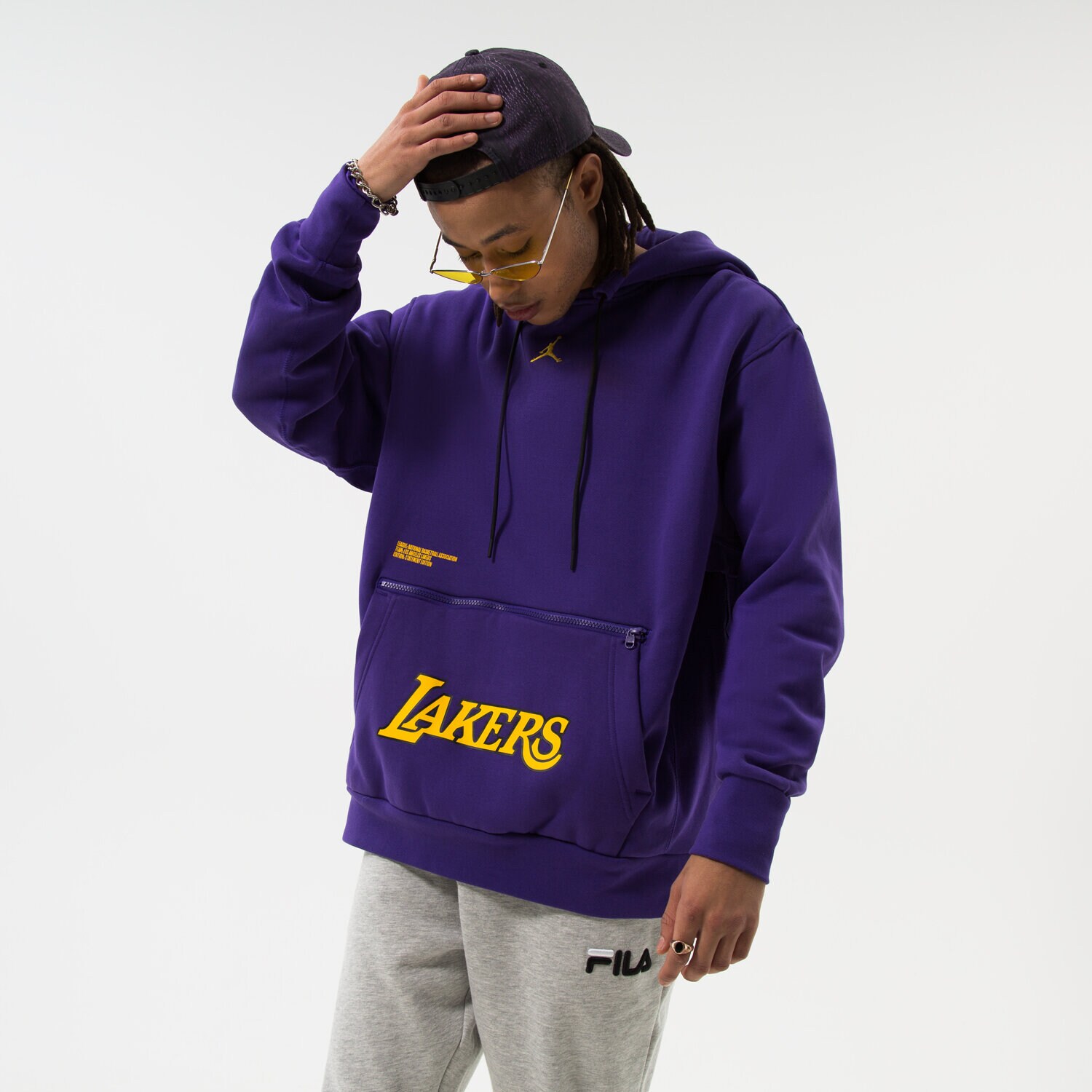 Herren NIKE HOODIE LAL M NK FLC PO CTS ST NBA DN4717-504 Violet