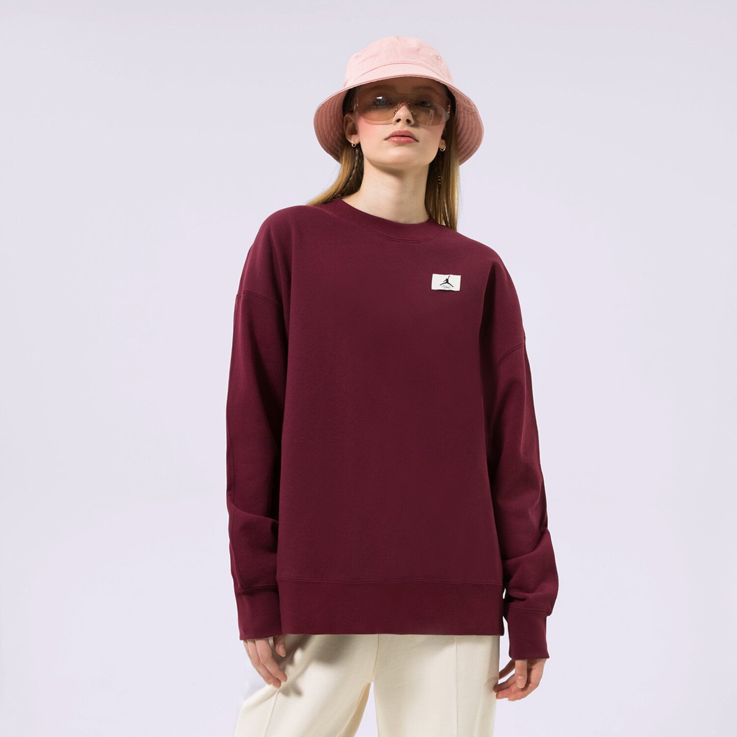 Damen JORDAN SWEATSHIRT W J FLT FLC CREW DQ4599-645 Dunkelrot