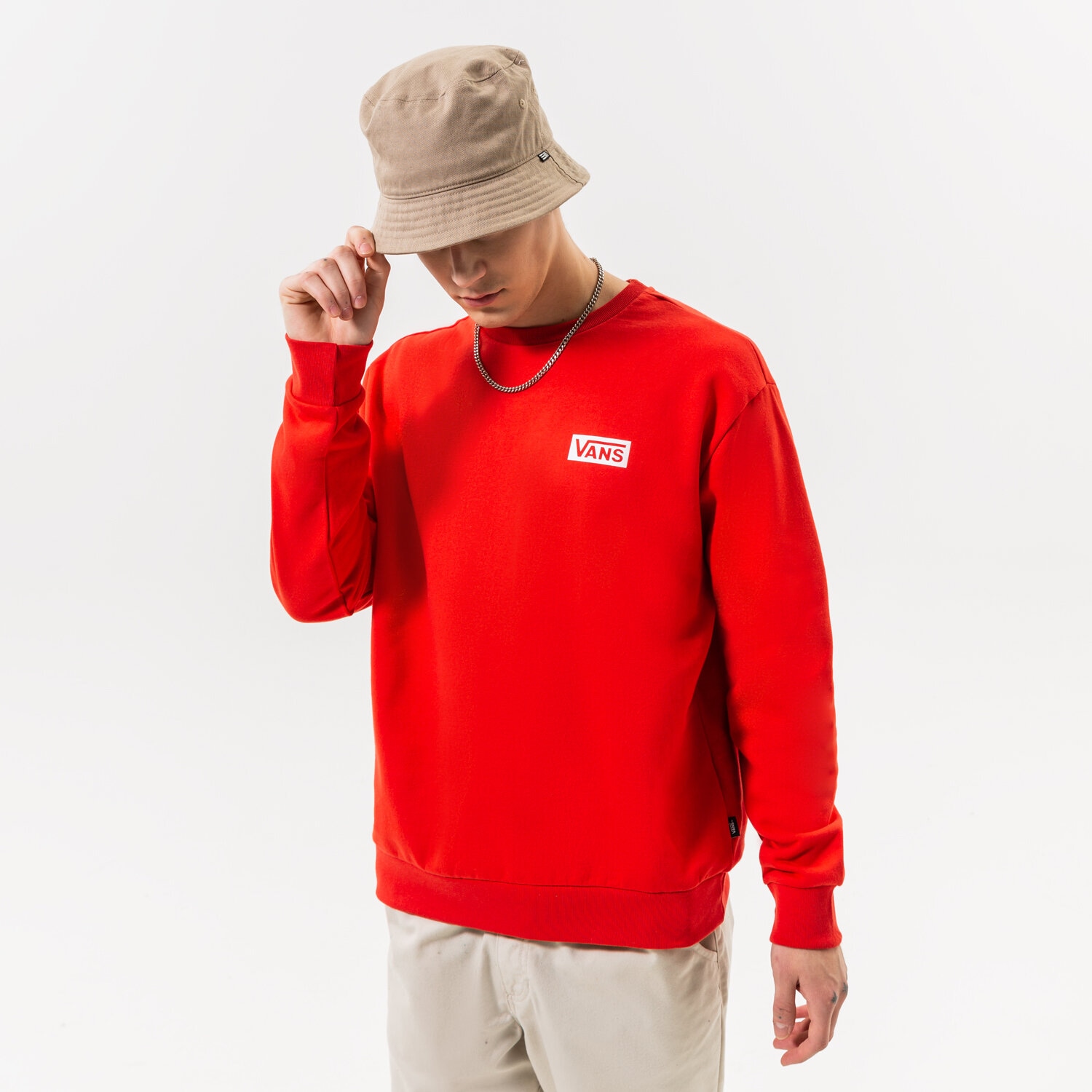 Herren VANS SWEATSHIRT FOUNDATION MINI LOGO CREW VN0007FP6UA Rot